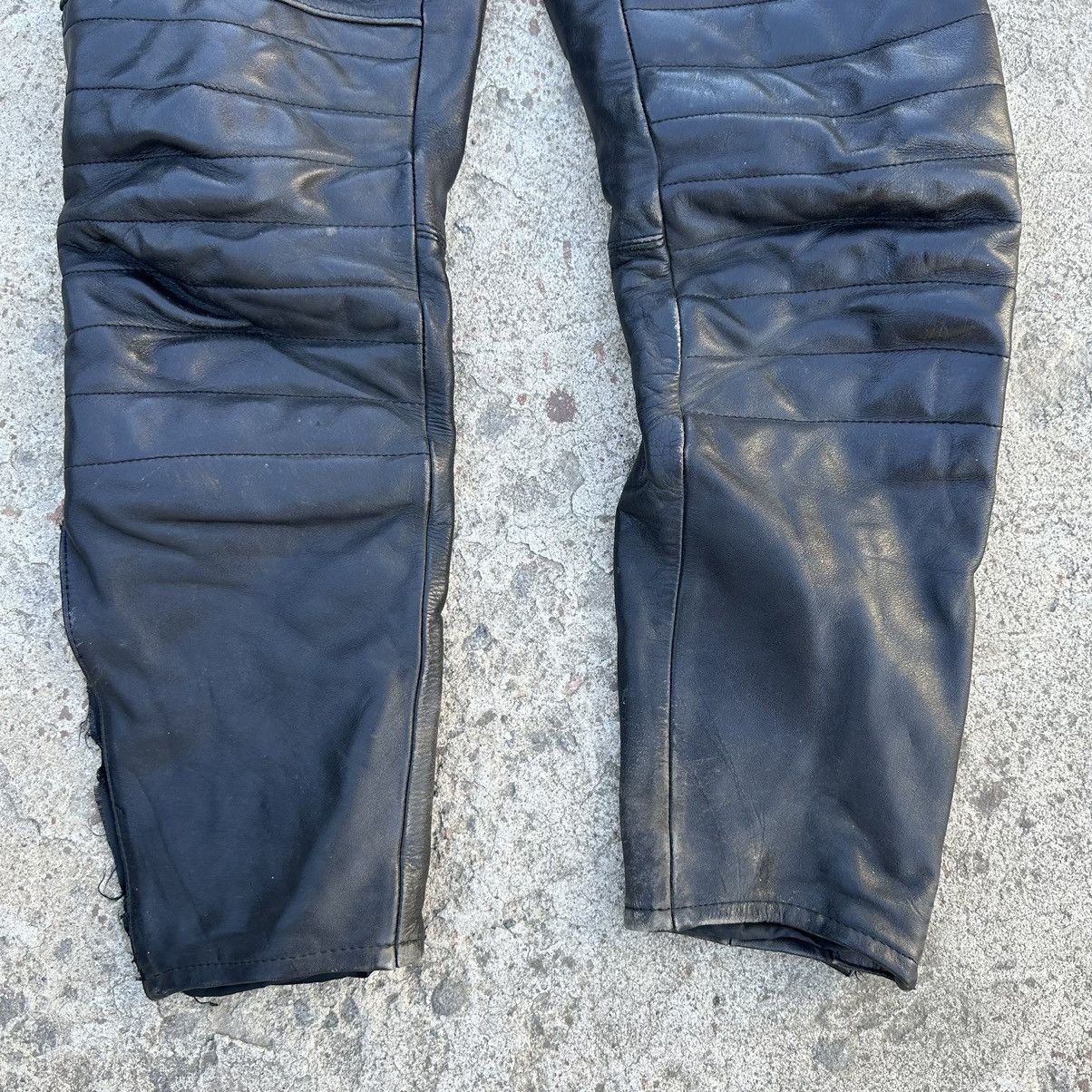 Vintage Vintage Moto Leather Pants Overalls Style USA 90s Y2K Size US 33 - 3 Thumbnail