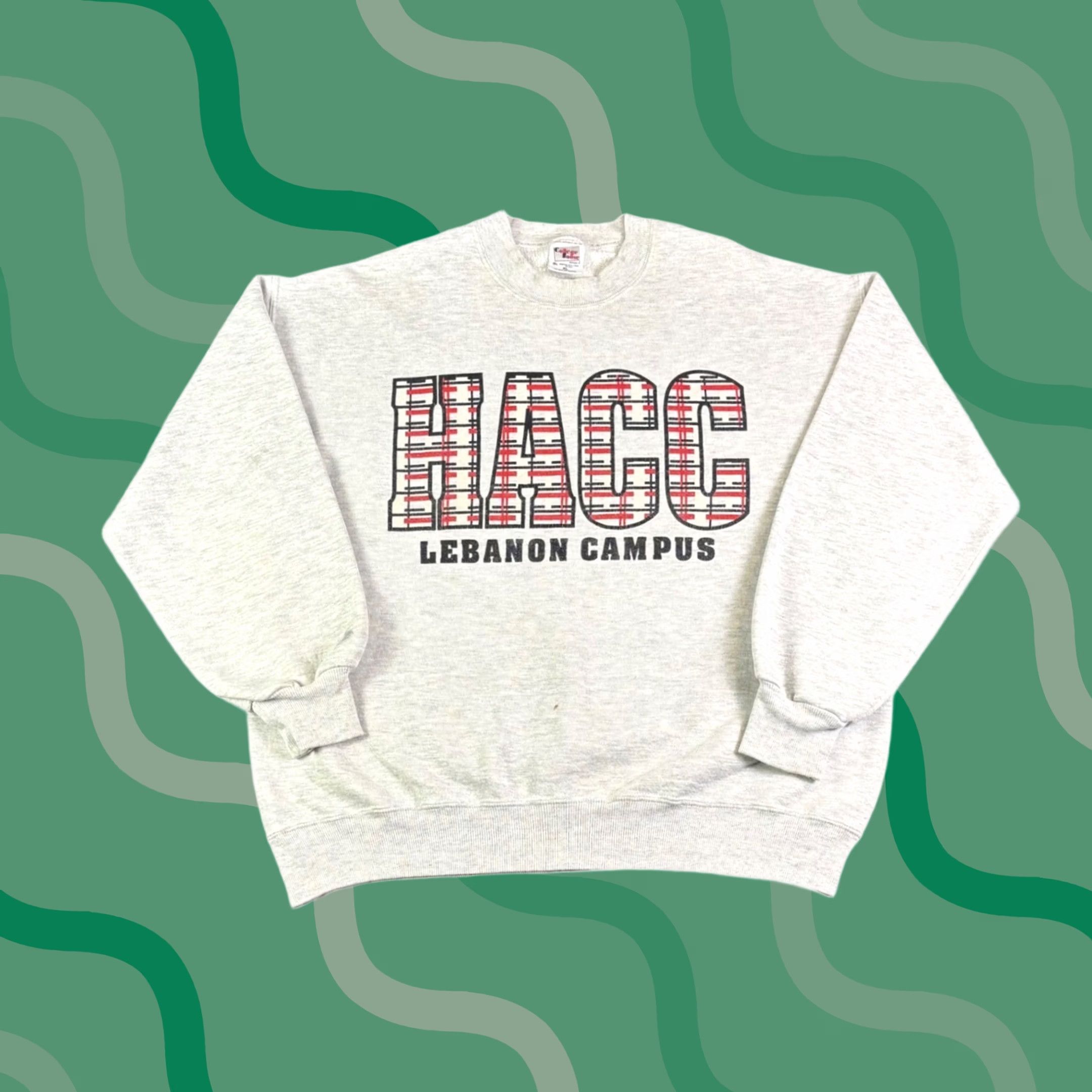 Vintage VINTAGE College House Sweatshirt Gray XL Mens Graphic Print 90s United States PullOver Crew Neck Buckle Sleeve Long Size US XL / EU 56 / 4 - 1 Thumbnail