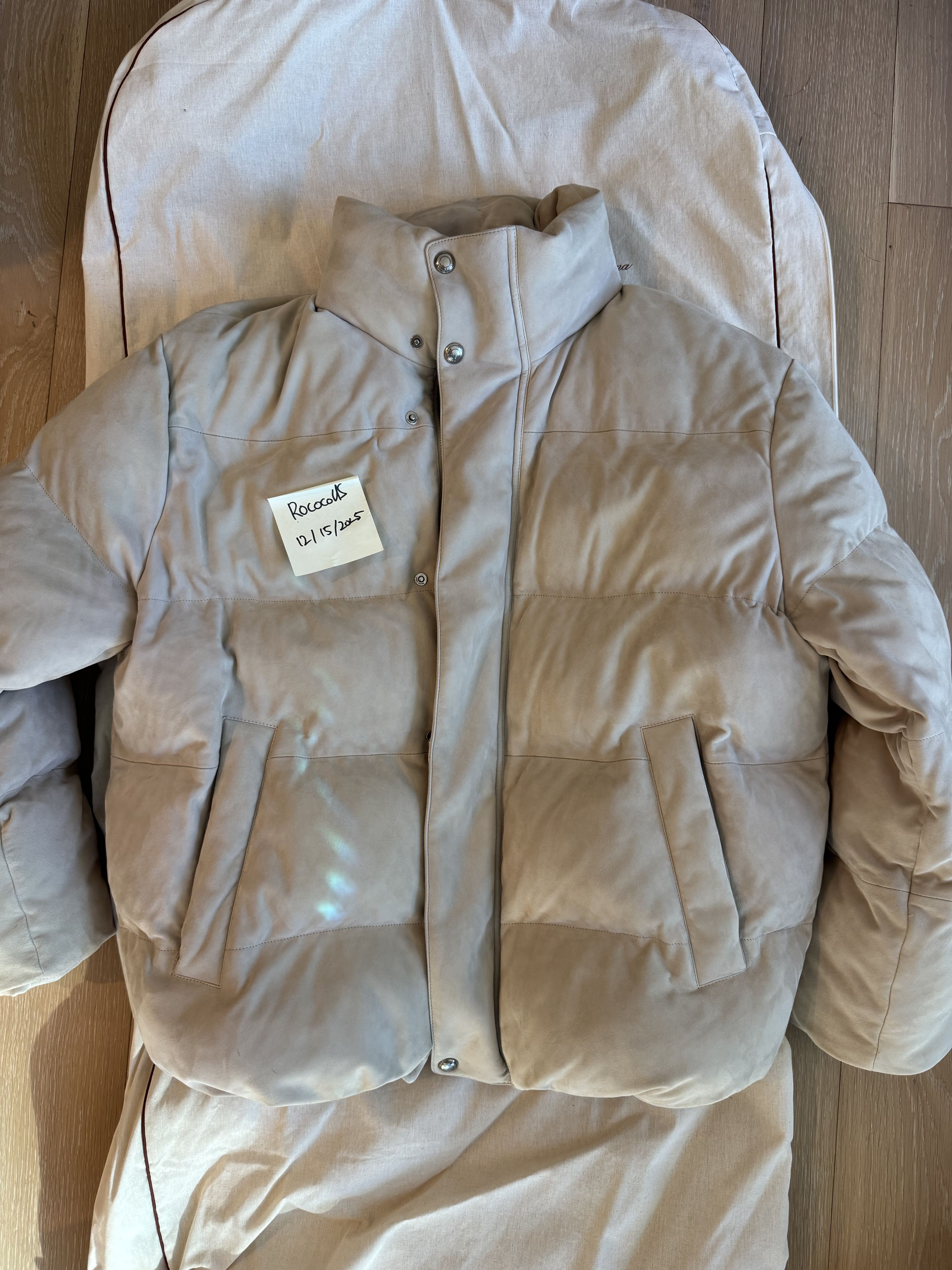 Loro Piana Loro Piana Flavio Quilted Suede Down Jacket Size L Size US L / EU 52-54 / 3 - 1 Thumbnail
