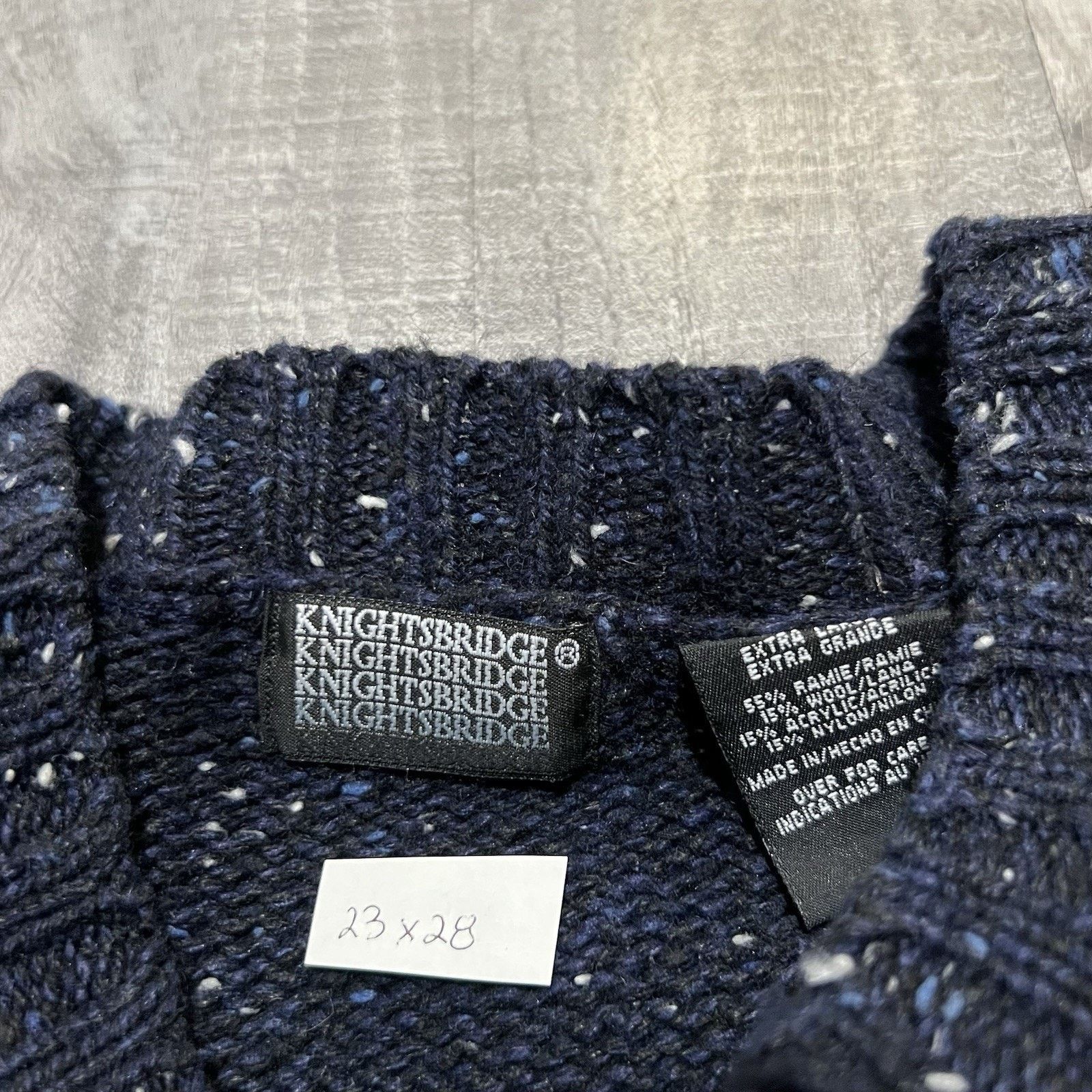 Other VTG Knightsbridge Argyle Knit Sweater Navy Preppy Speckled Size US XL / EU 56 / 4 - 4 Thumbnail