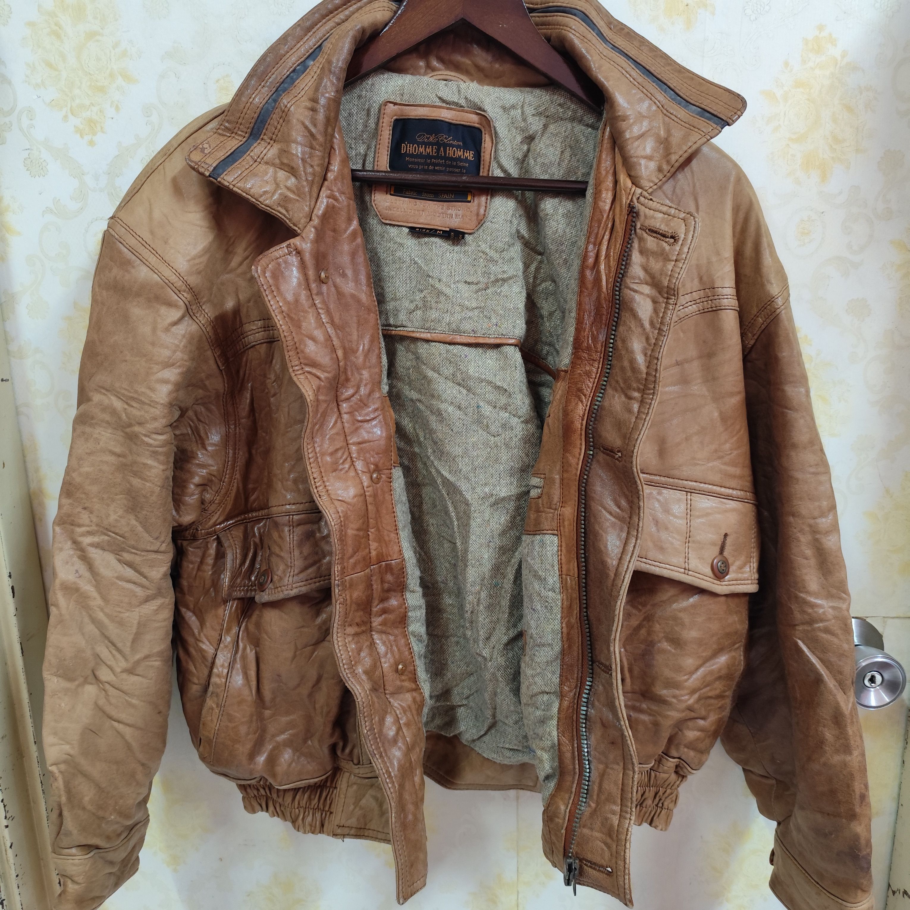 Designer × Japanese Brand × Vintage VINTAGE D'HOMME A HOMME SHEEPSKIN LEATHER JACKET Size US M / EU 48-50 / 2 - 6 Thumbnail