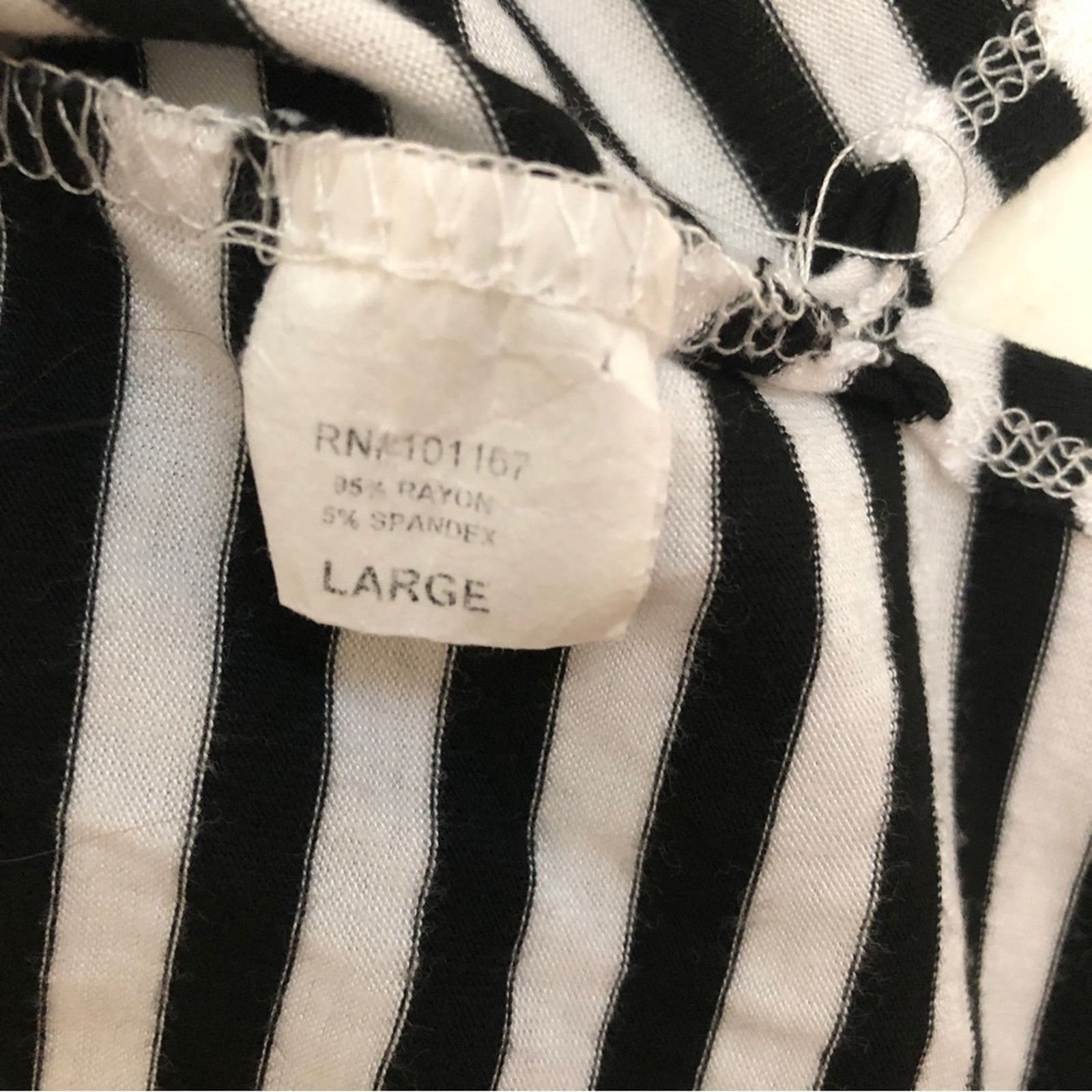 Other Cha Cha Vente Black White Stripe Tie Sleeve Shirt Blouse Top Size L / US 10 / IT 46 - 5 Thumbnail