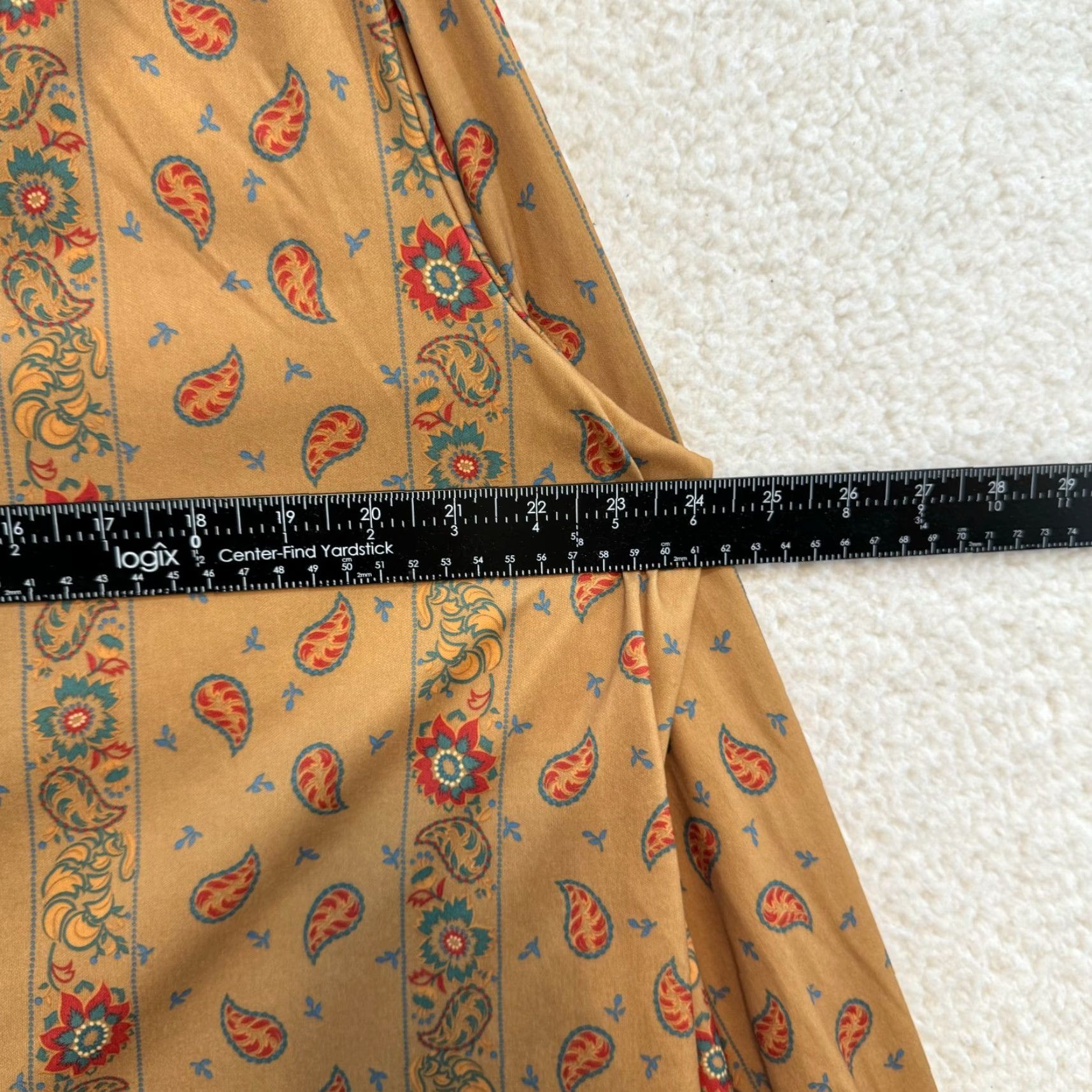 Sears VINTAGE Sears Top Button Blouse Shirt 42 XL Tan Paisley Retro Boho Western Mens? Size XL / US 12-14 / IT 48-50 - 7 Thumbnail