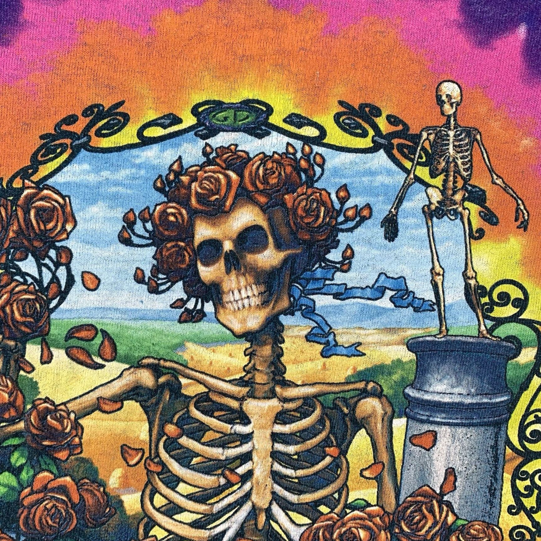 Liquid Blue VINTAGE Liquid Blue Grateful Dead Skeleton Skull Band T-Shirt Blue M Crew Neck Short Sleeve Men Regular Size US M / EU 48-50 / 2 - 6 Thumbnail