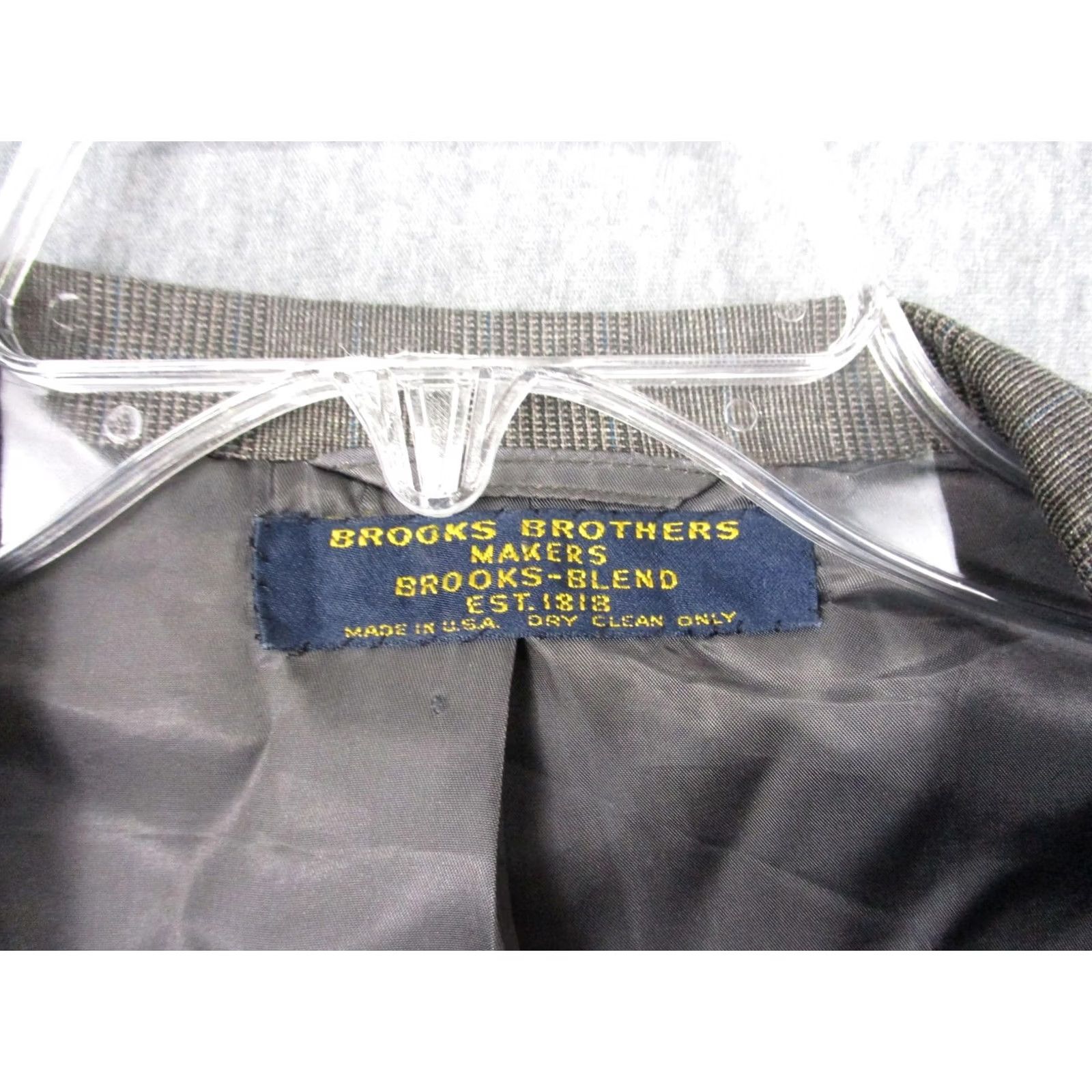 Brooks Brothers Brooks Brothers Jacket Mens 44 Brown Blazer 44R Plaid Blend Wool Sport Coat Size 44R - 4 Thumbnail