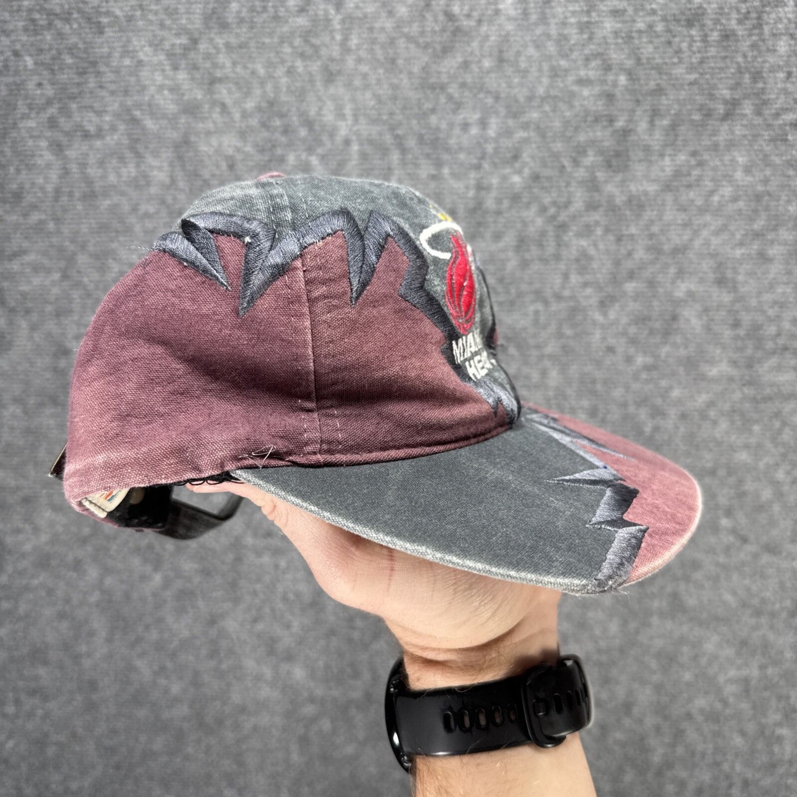 Vintage Miami Heat Hat Cap Snapback Jagged Edge Drew Pearson