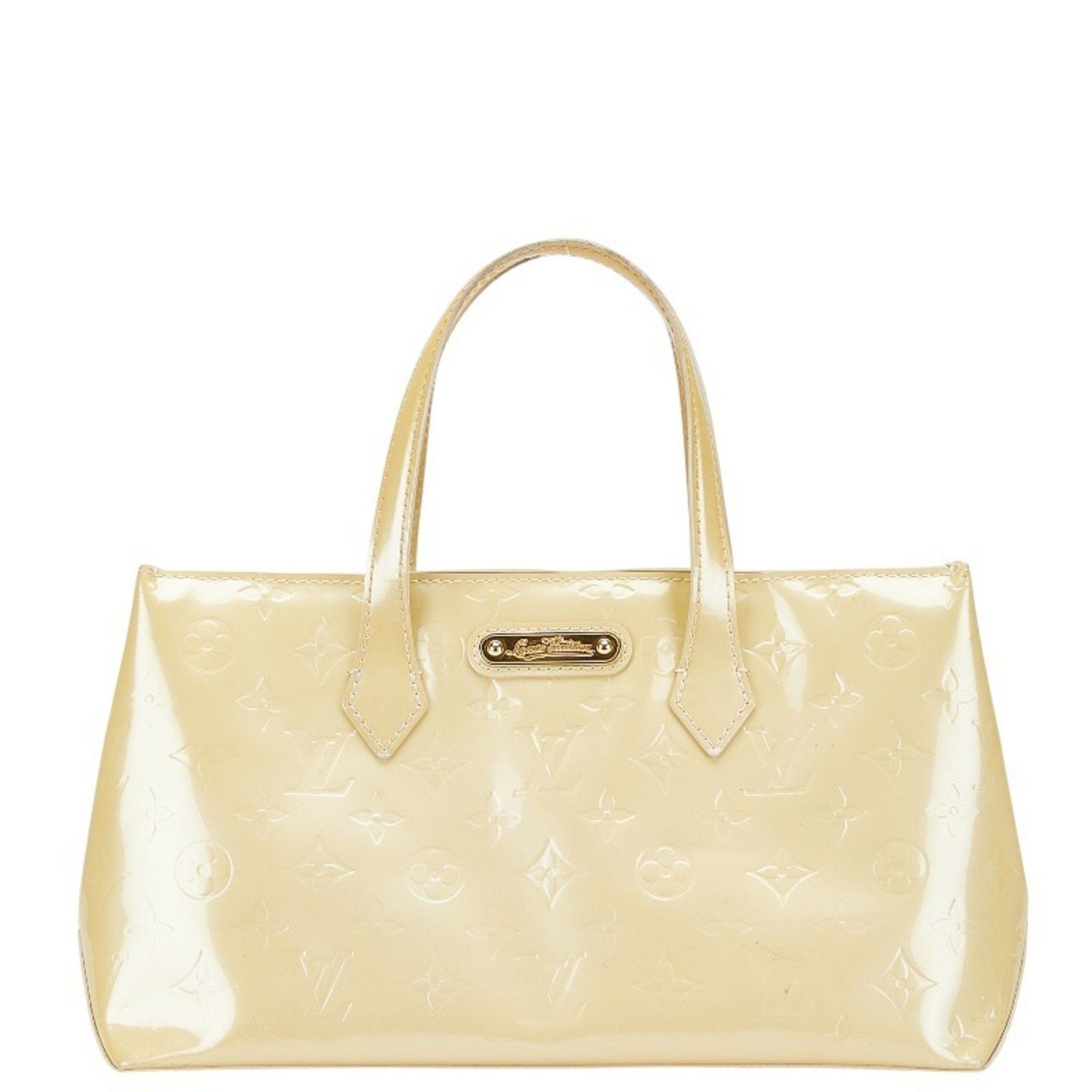 Louis Vuitton Monogram Vernis Wilshire Pm Handbag Tote Bag M91452 Broncorail Beige Patent Leather Women's Louis Vuitton