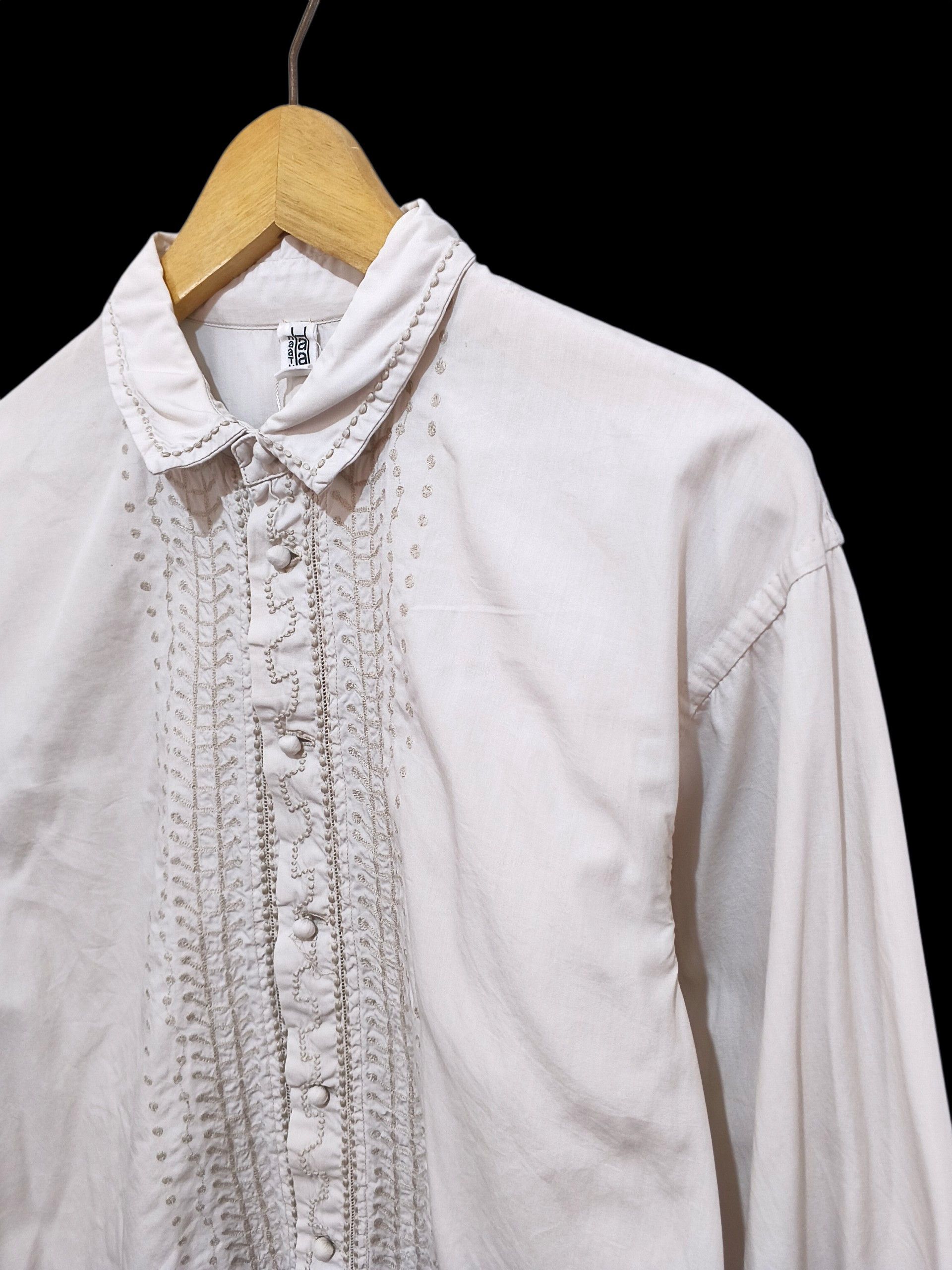 Issey Miyake 💥Issey Miyake Haat Embroidery Blouse Size XS / US 0-2 / IT 36-38 - 4 Thumbnail