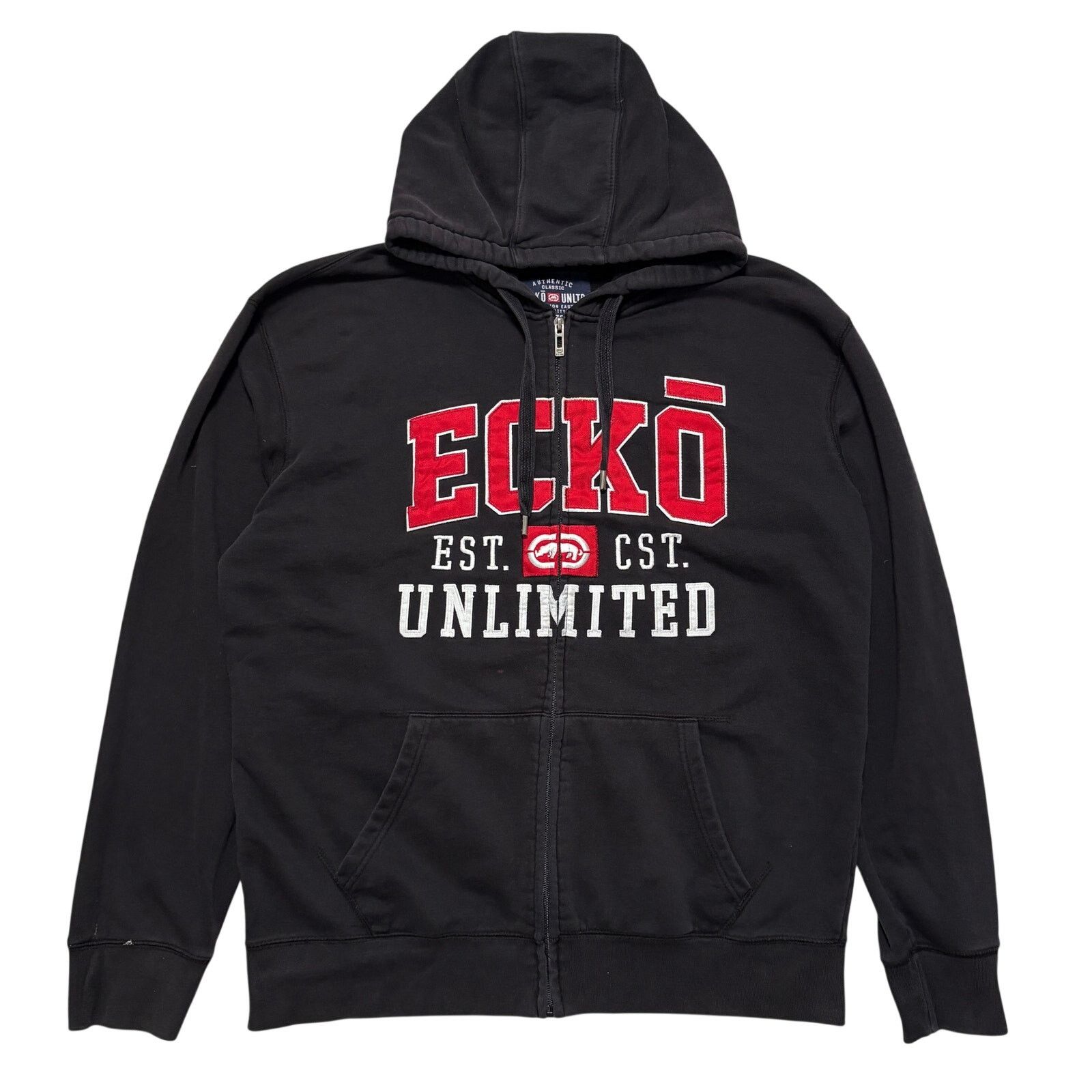 Ecko Unltd. Y2K 00's Ecko UNTLD Rhino Logo Zip Up Hoodie Black XL Size US XL / EU 56 / 4 - 1 Thumbnail