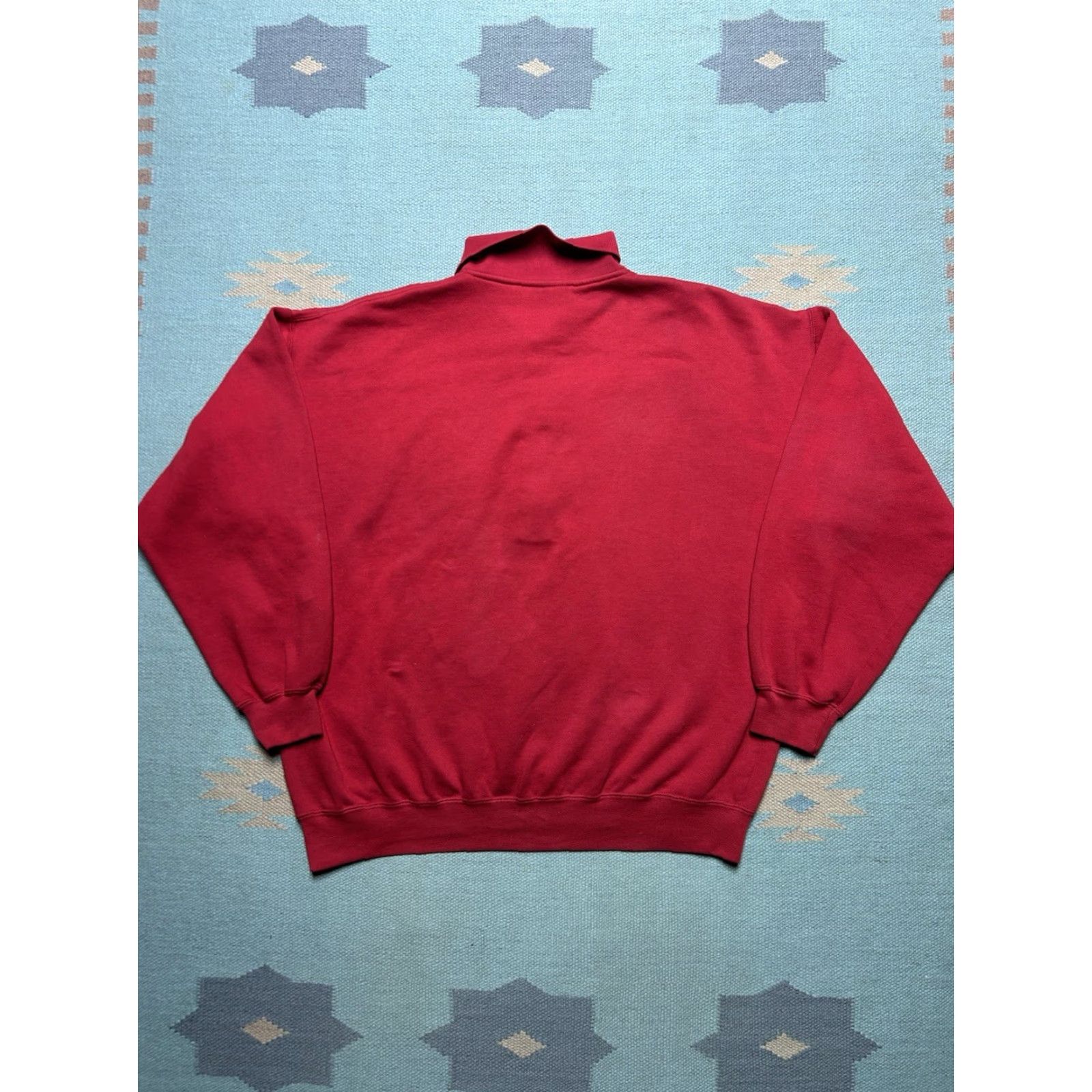 Vintage VINTAGE Sweatshirt Henley pullover cheetah red 1/4 button adult large Mens Size US L / EU 52-54 / 3 - 6 Thumbnail