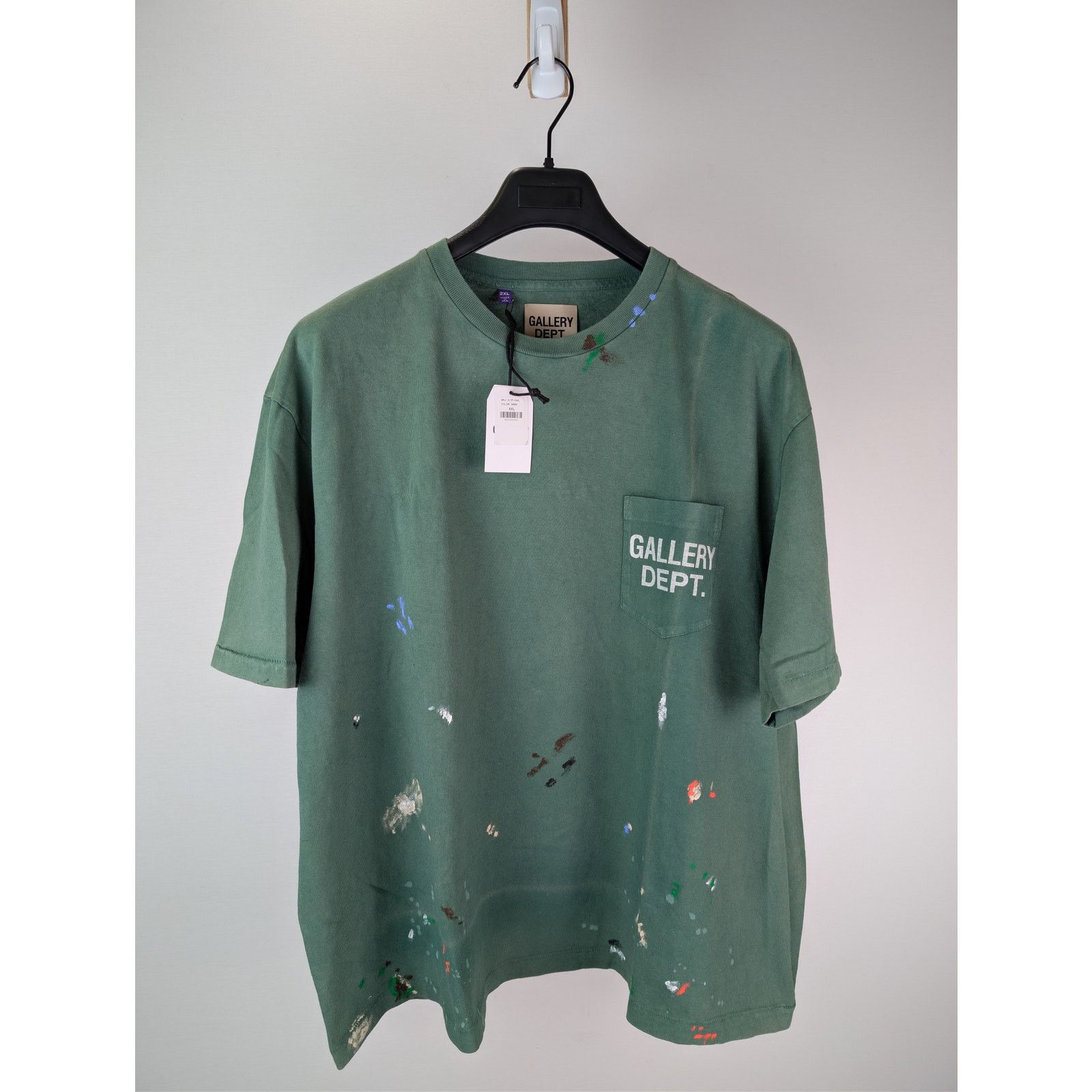 Gallery Dept. o1rshd1 Vintage Logo Painted T-Shirt in Green XX-Large Size US XXL / EU 58 / 5 - 2 Thumbnail