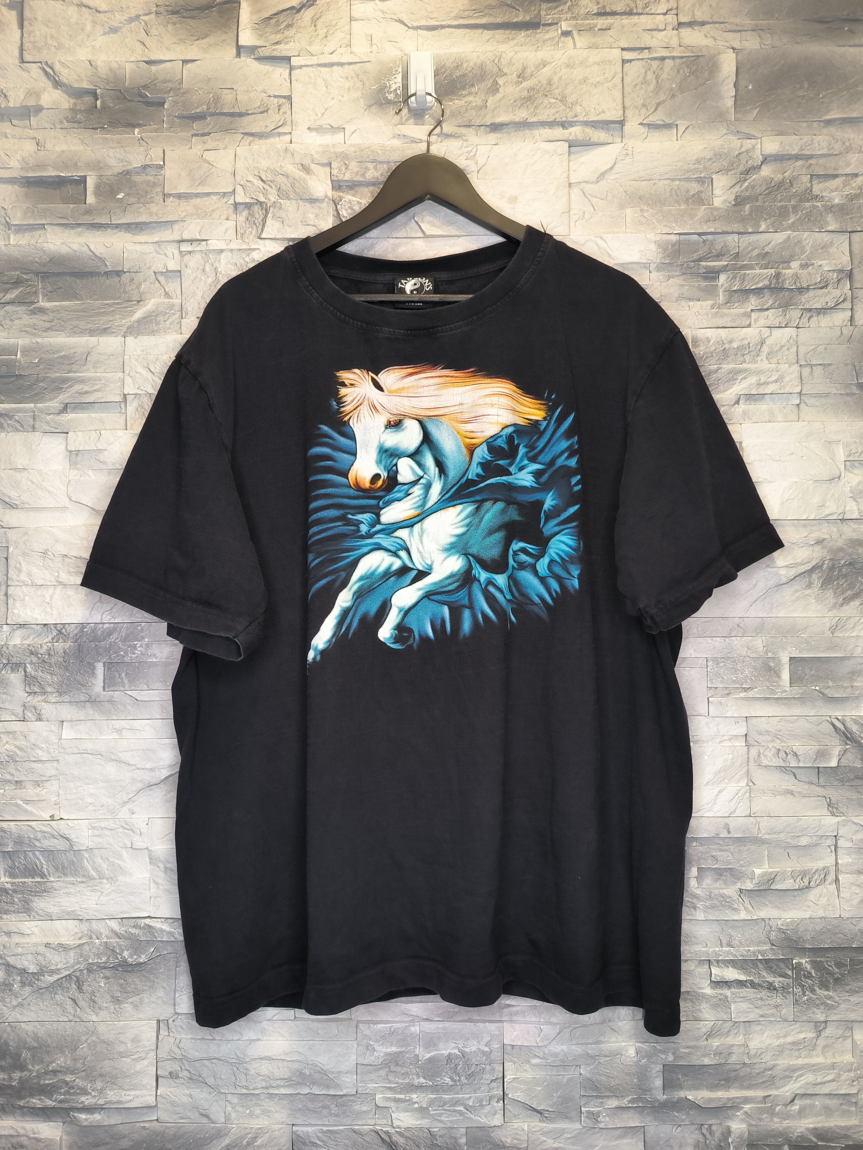 Other Vintage Tab Sons Horse Nature Print Tee Shirt Black Size US XL / EU 56 / 4 - 1 Thumbnail