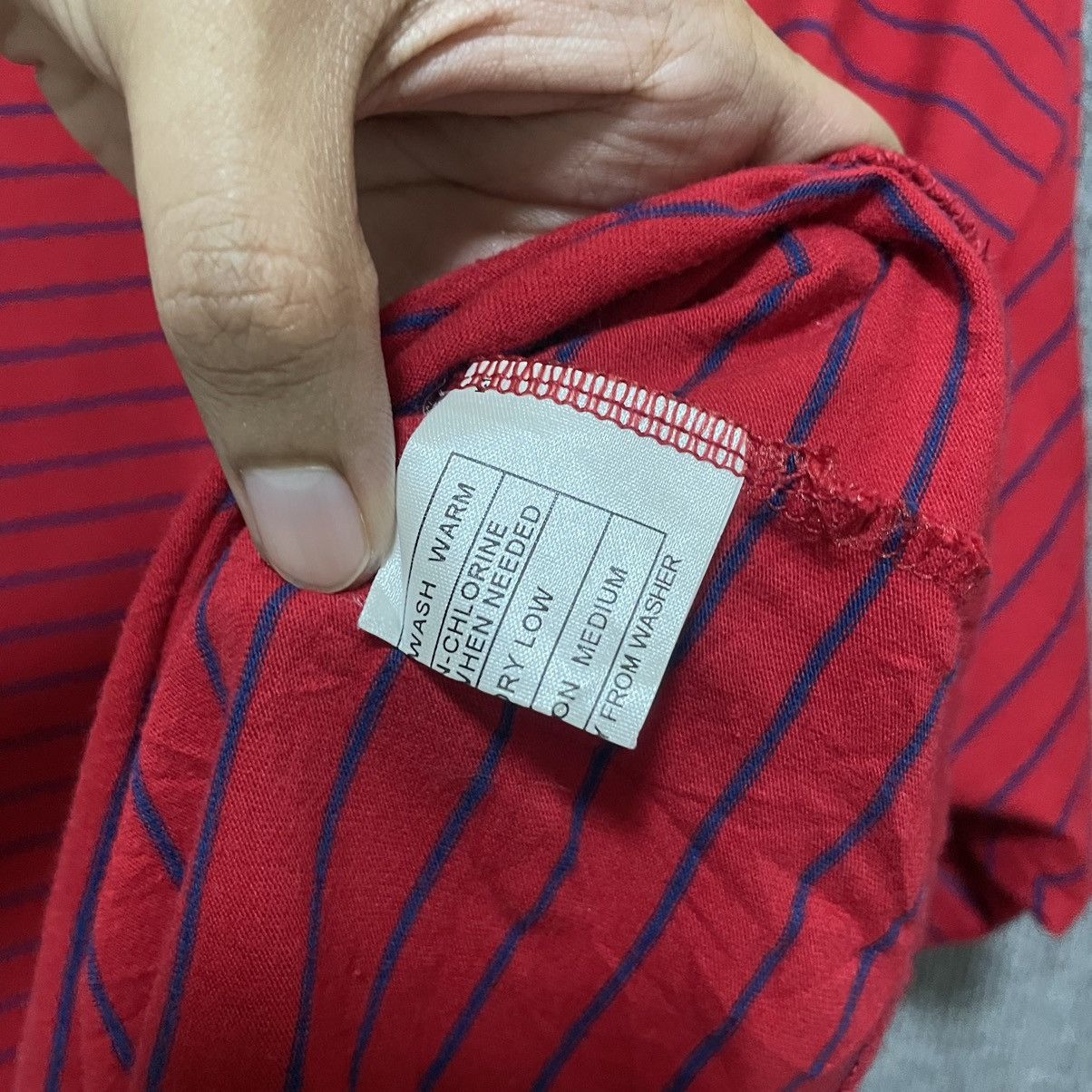 Polo Ralph Lauren × Vintage 90s Polo RL Single Pocket Stripes T Shirt Size US XXL / EU 58 / 5 - 4 Thumbnail