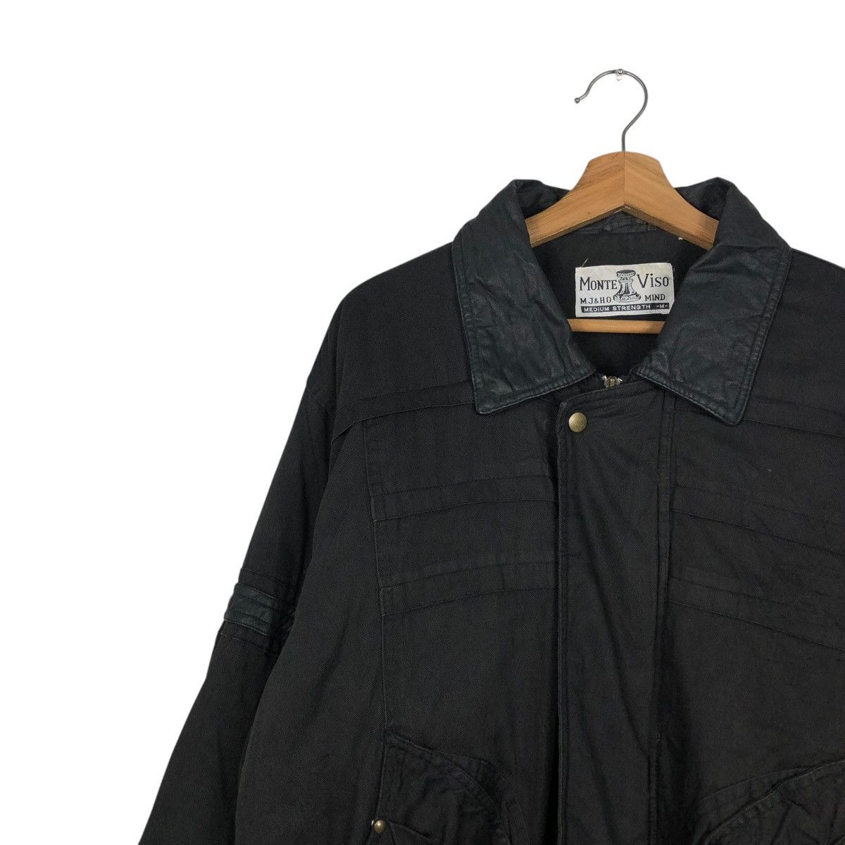 Japanese Brand 🔥ICONIC BLACK VINTAGE BOMBER JACKET PARACHUTE MONTE VISO Size US M / EU 48-50 / 2 - 9 Thumbnail