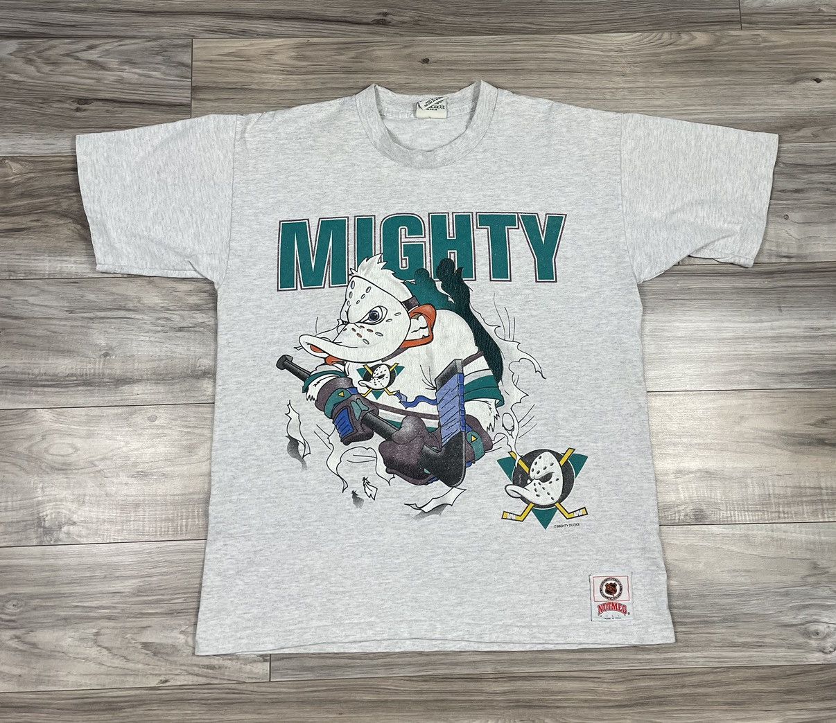 T-shirt double face vintage années 90 Nutmeg Mighty Ducks
