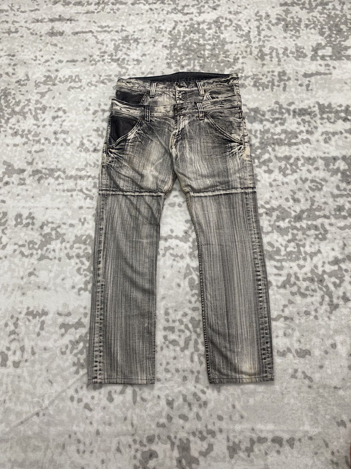 Japanese Brand 2000s JAPAN DOUBLE WAIST JEANS DENIM PUNK GRUNGE LGB Size US 32 / EU 48 - 1 Thumbnail