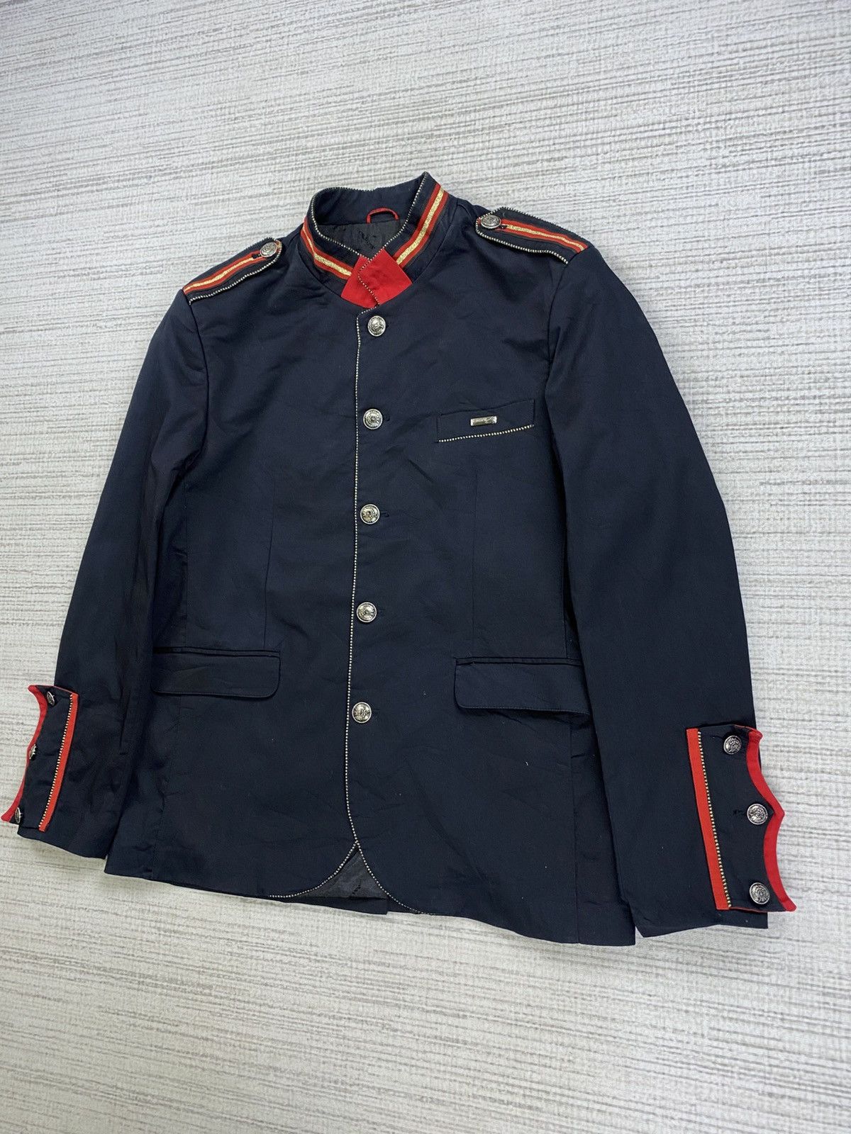 Le Grande Bleu (L.G.B.) Vintage Mondo Military Uniform Button Suit Jacket Size US M / EU 48-50 / 2 - 4 Thumbnail