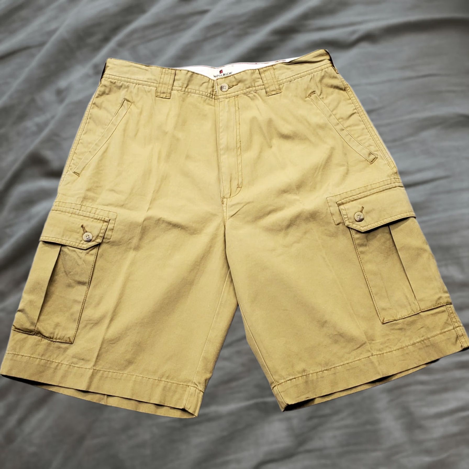 Vintage Woolrich Cargo Shorts Mens 36 Tan Cotton Regular Fit Utility Pockets Flat Front Size US 36 / EU 52 - 1 Thumbnail