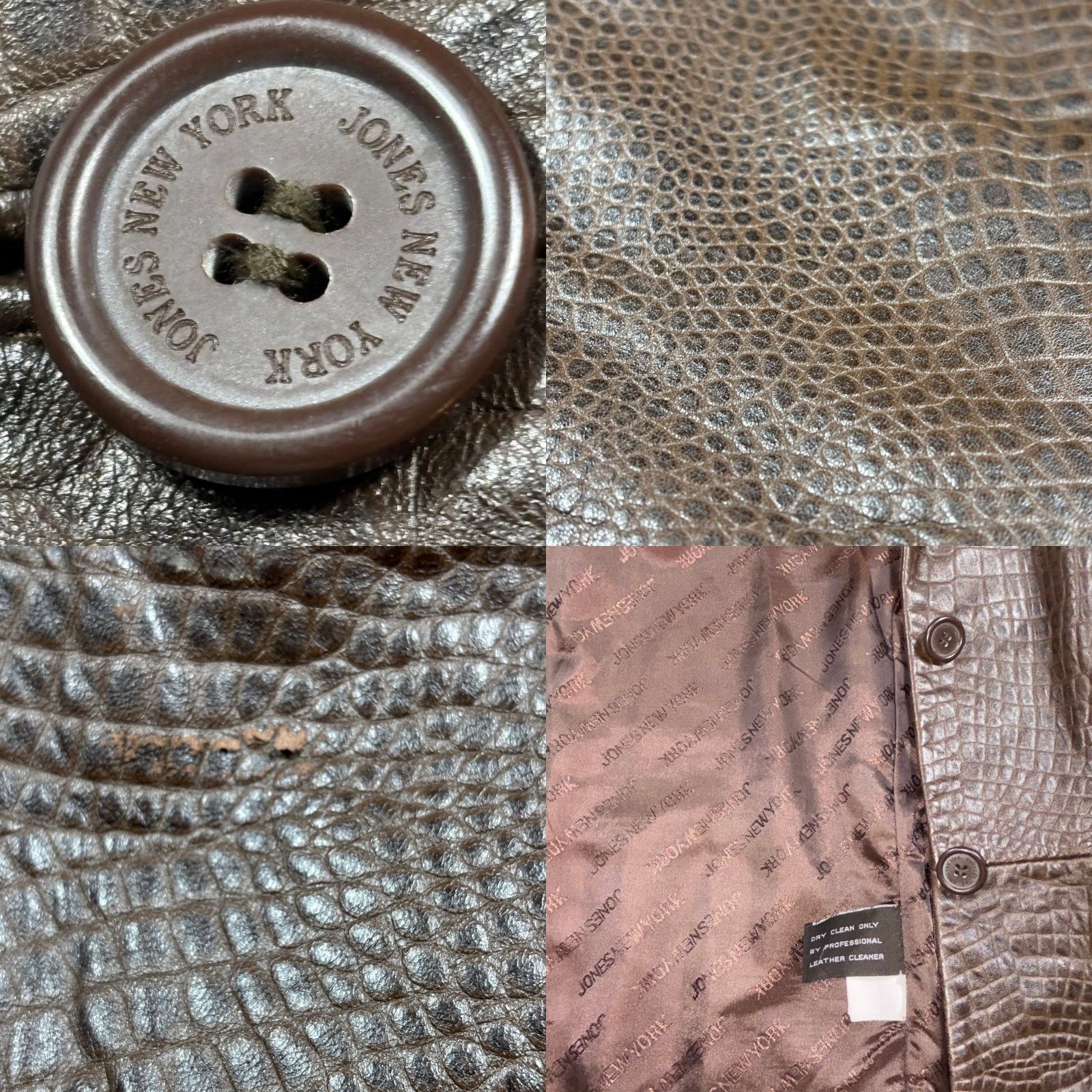 Jones New York VINTAGE Jones New York Leather Jacket Women L Brown Snakeskin Mob Wife Goth Jacket Size L / US 10 / IT 46 - 8 Thumbnail