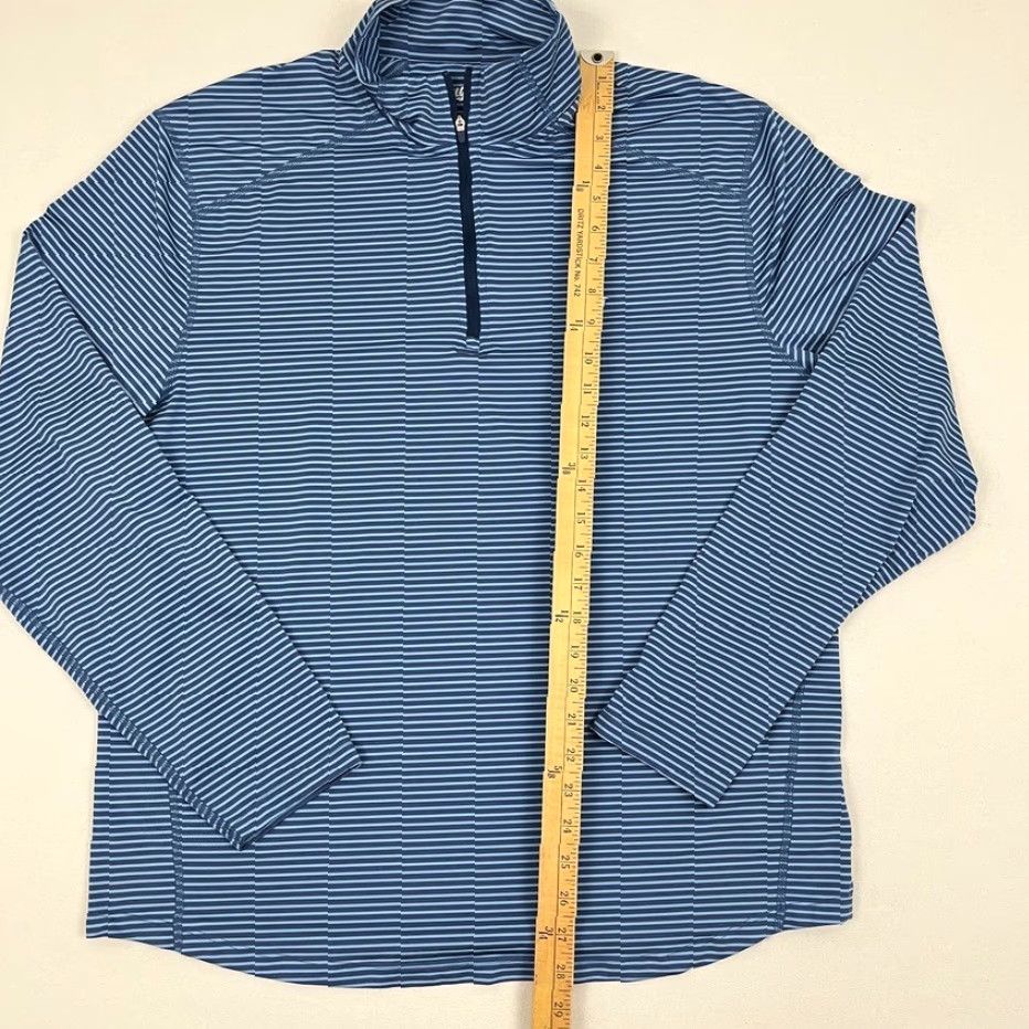 Vintage Mugsy Pullover Mens L Blue Striped Active Quarter Zip Performance Stretch Golf Size US L / EU 52-54 / 3 - 5 Thumbnail