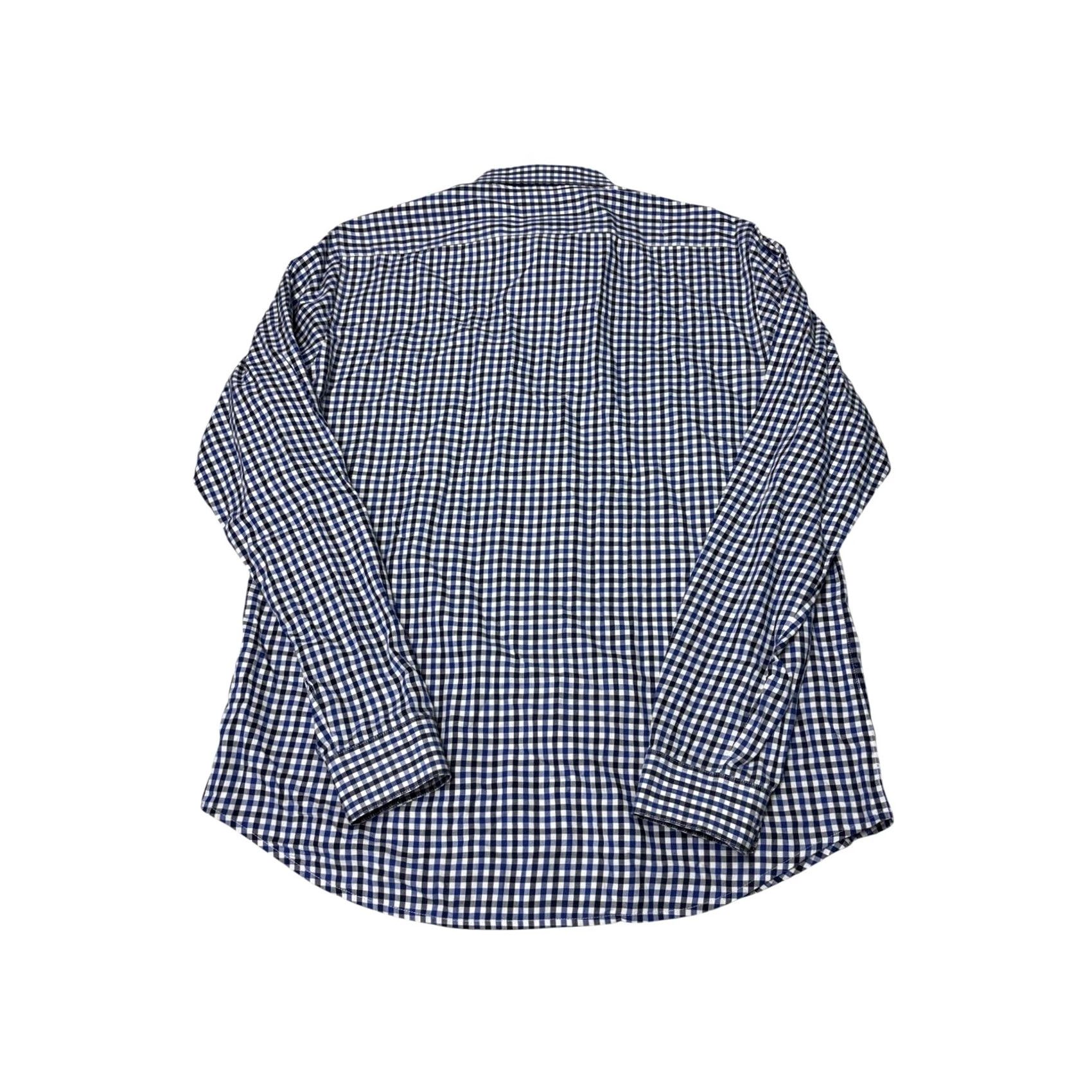 Theory Theory Mens XL Gingham Button Down Shirt Blue White Long Sleeve Cotton Shirt Size US XL / EU 56 / 4 - 7 Thumbnail