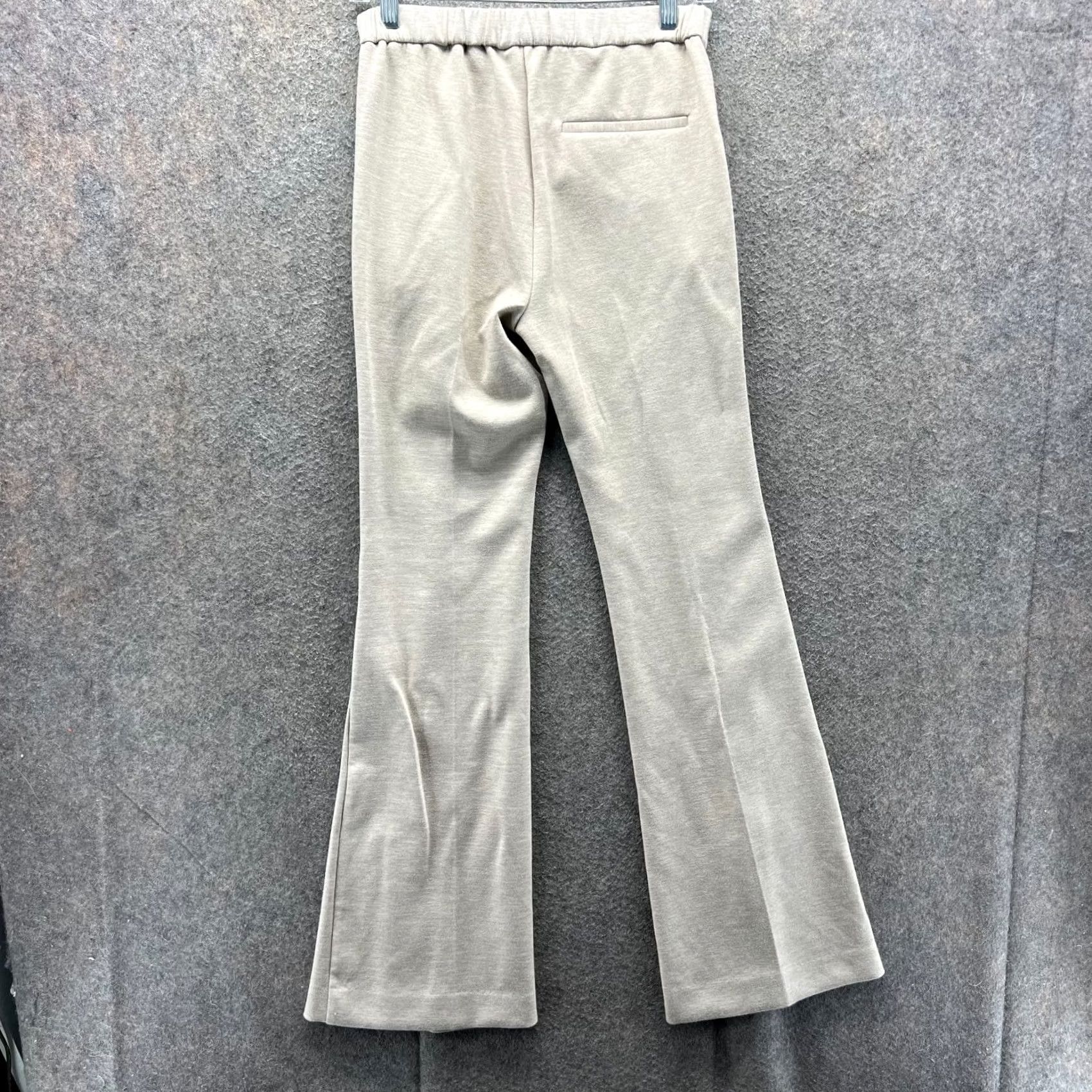 Theory Theory Flare Pants Women 0 Beige Knit Stretch Pull On Crepe Trouser Size 25" / US 0 / IT 36 - 2 Thumbnail