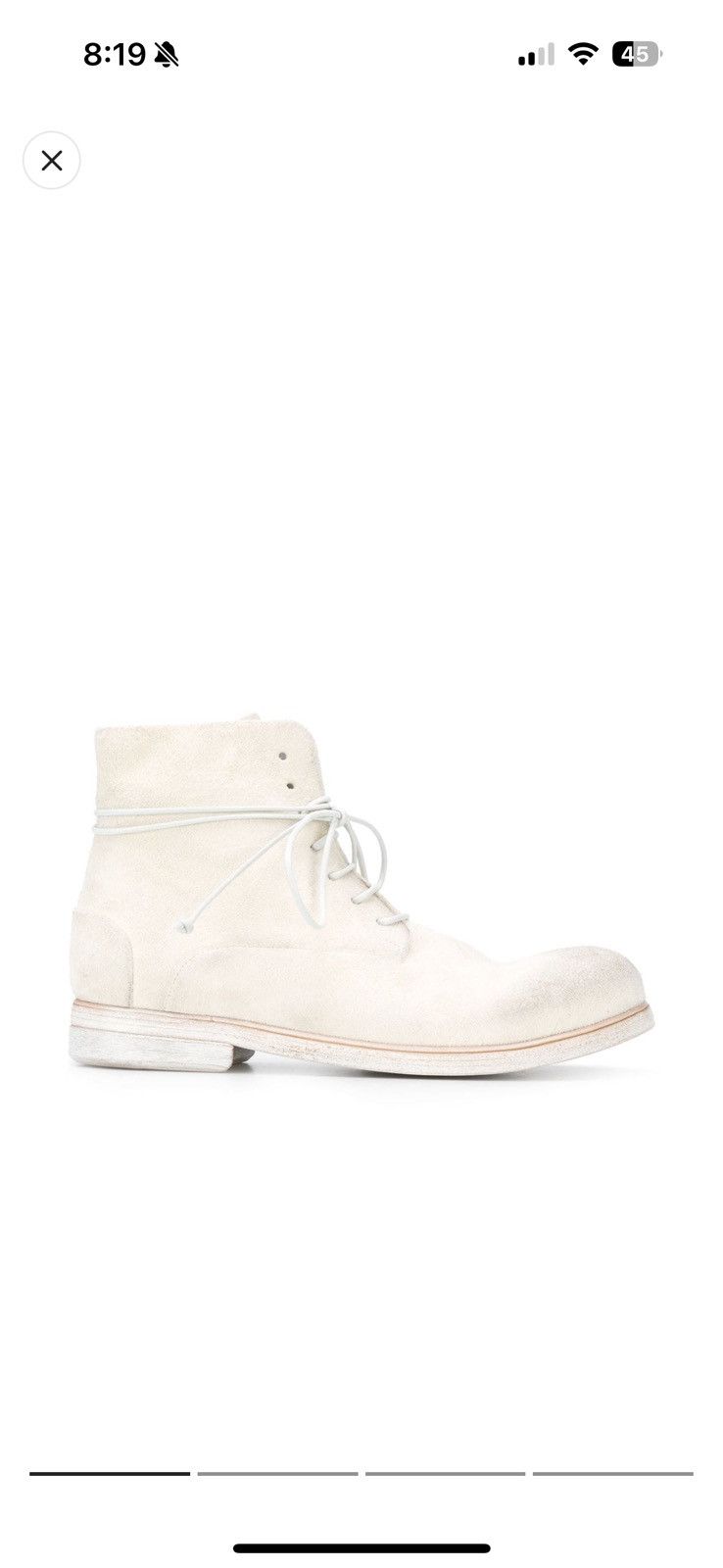 Marsell Marsell Zucca Media Lace-Up Boots Reverse White Leather 38 Size US 5.5 / EU 38 - 2 Thumbnail