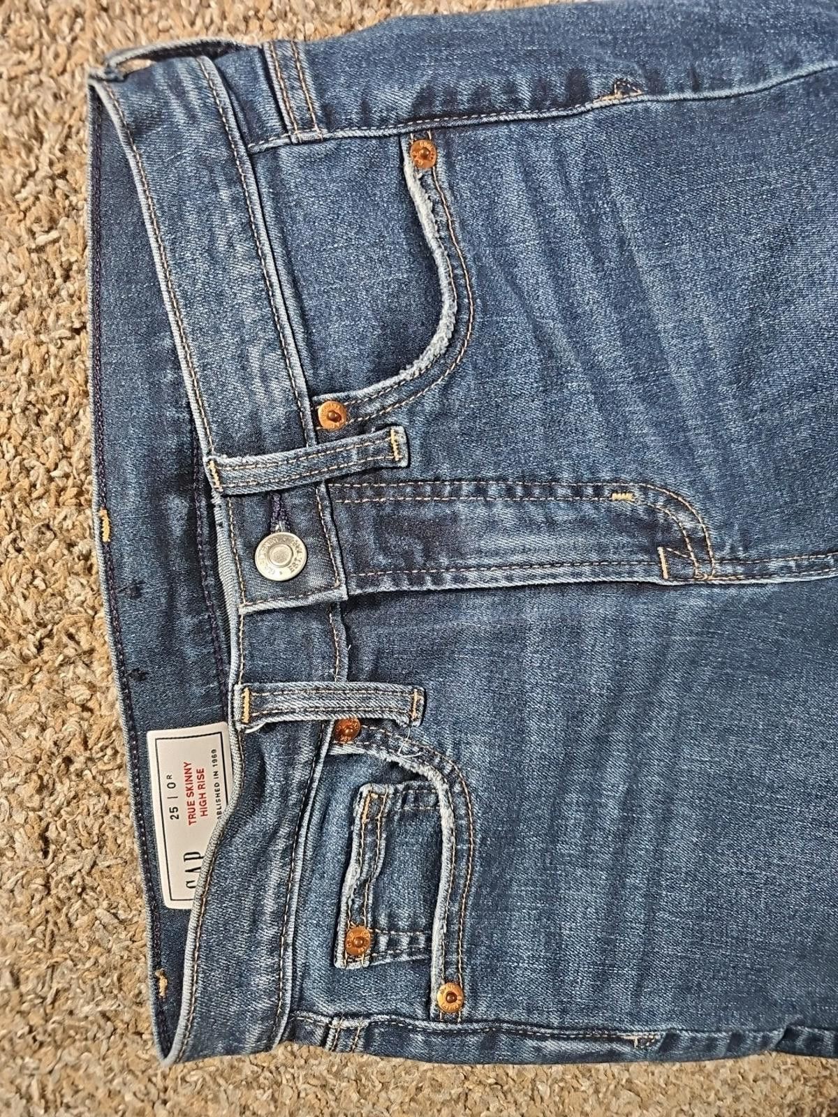 Gap GAP The Skinny High Rise Jeans 25/0R Size 25" / US 0 / IT 36 - 2 Thumbnail