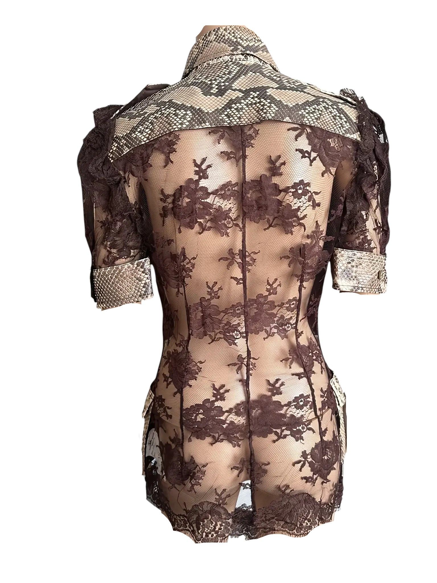 Dolce & Gabbana S/S 2005 RUNWAY PYTHON LEATHER DRESS Size M / US 6-8 / IT 42-44 - 3 Thumbnail