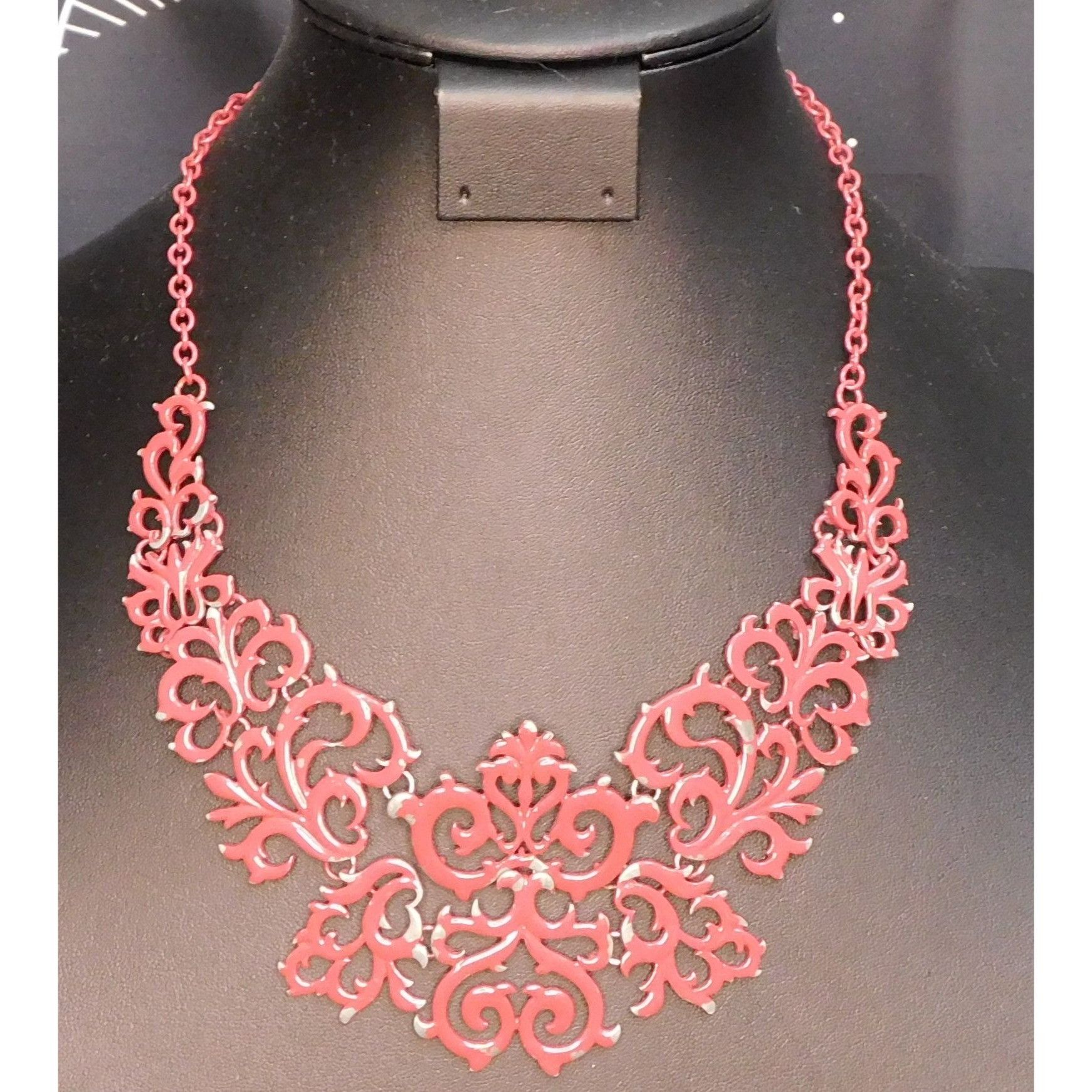 Other Painted Victorian Style Filigree Statement Necklace Size ONE SIZE - 3 Thumbnail