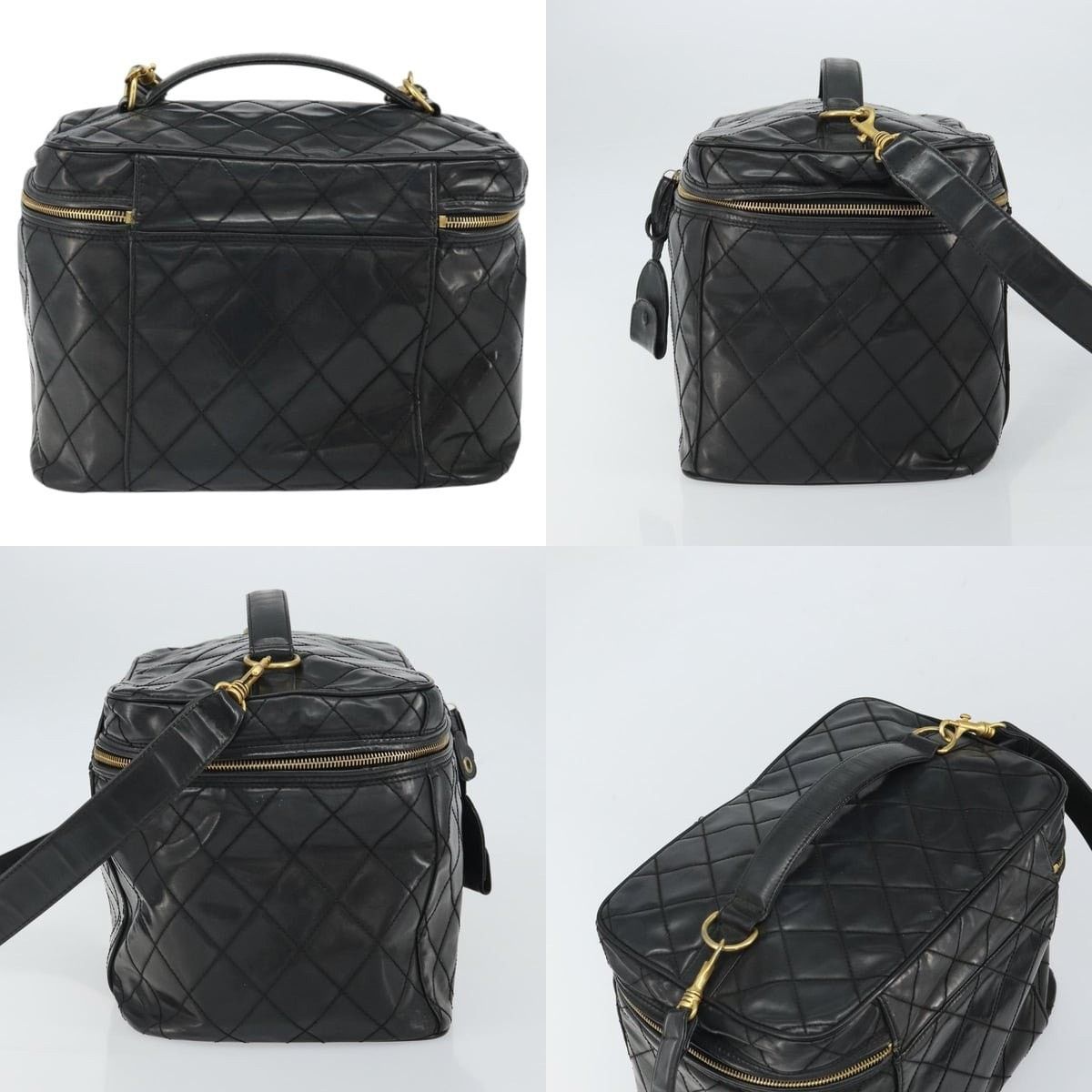 Chanel Chanel Vanity Handbag Patent Leather Black CC Size ONE SIZE - 3 Thumbnail