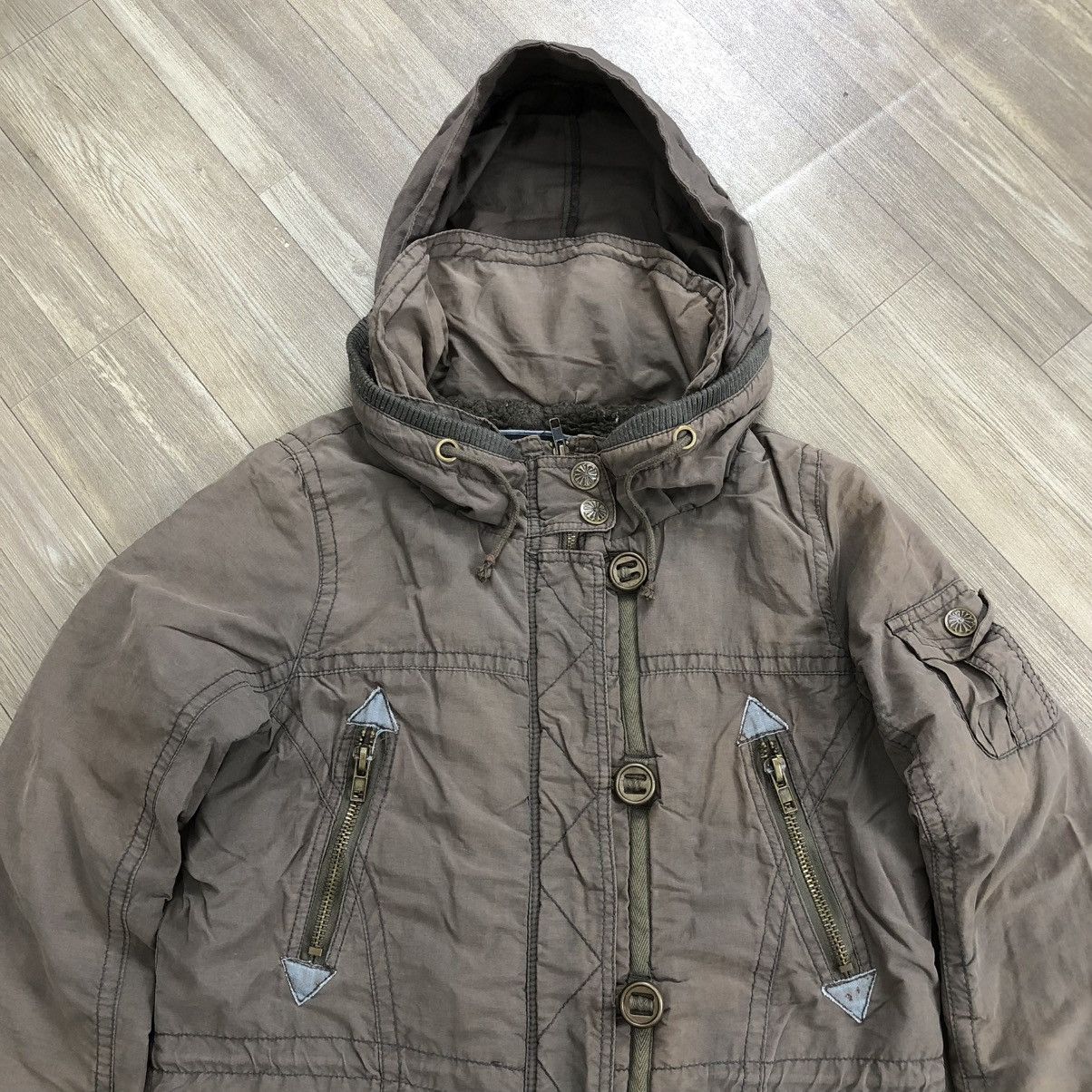 If Six Was Nine 2000s Type Air Force 07 Washed Bondage Lgb Goa Bono Jacket Size US L / EU 52-54 / 3 - 12 Thumbnail