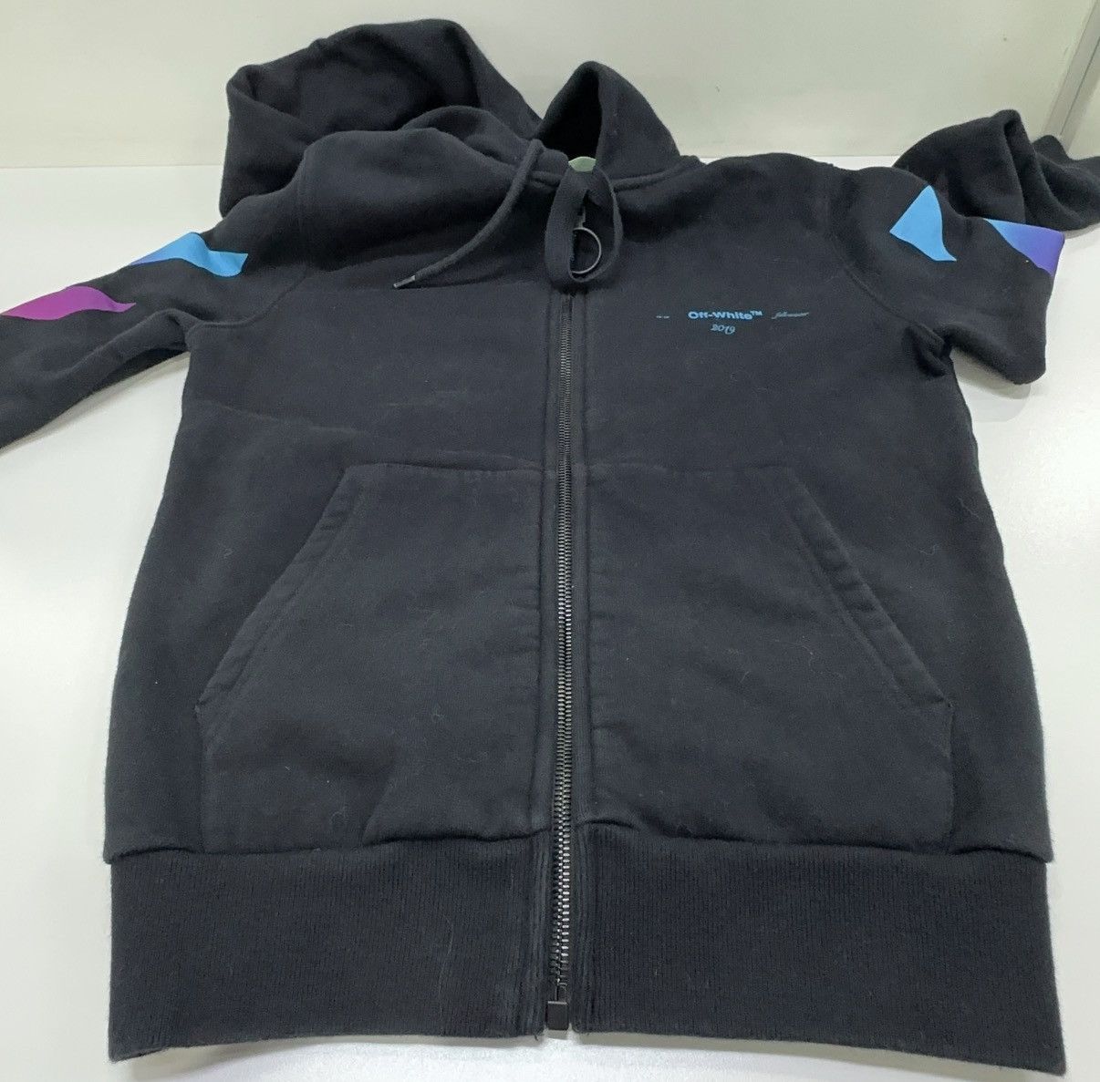 Off-White Off-White Diag Gradient Zip Hoodie Size US XXS / EU 40 - 8 Thumbnail