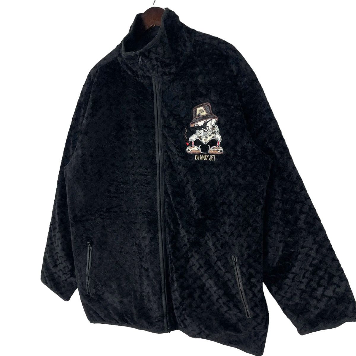 Cartoon Network Vintage Blanky Jet Cartoon Velvet Jacket Suede Black Size US XL / EU 56 / 4 - 3 Thumbnail