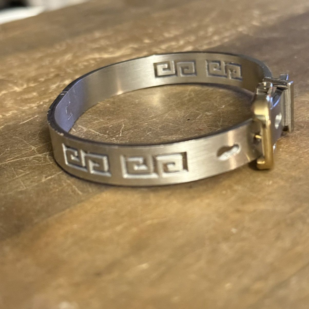 Other Stainless steel Greek key buckle bangle bracelet Size ONE SIZE - 3 Thumbnail
