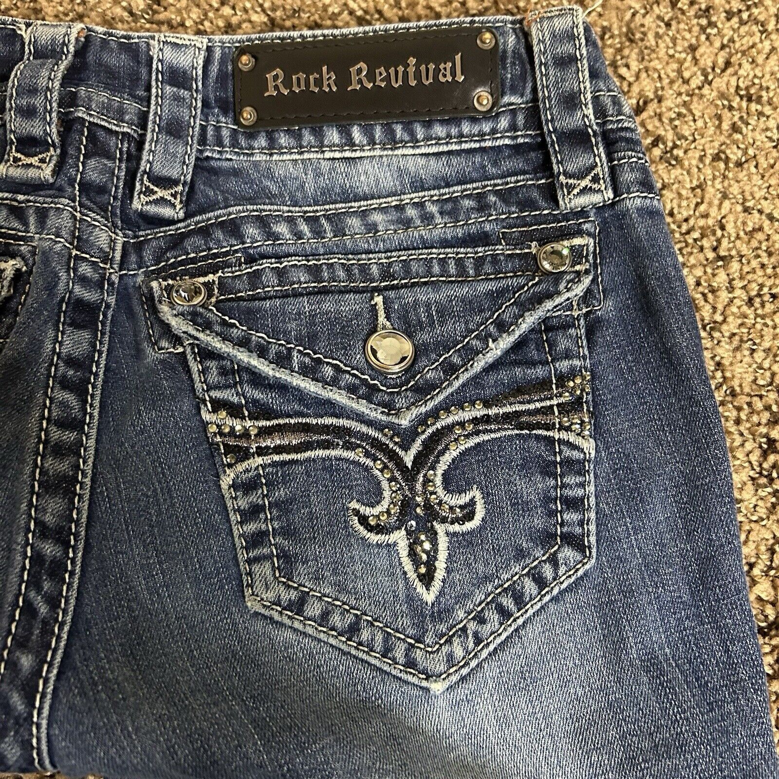Rock Revival Rock Revival Women Evelyn Bt Cut Jeans Bling Women Size 27 Size 27" / US 4 / IT 40 - 14 Thumbnail