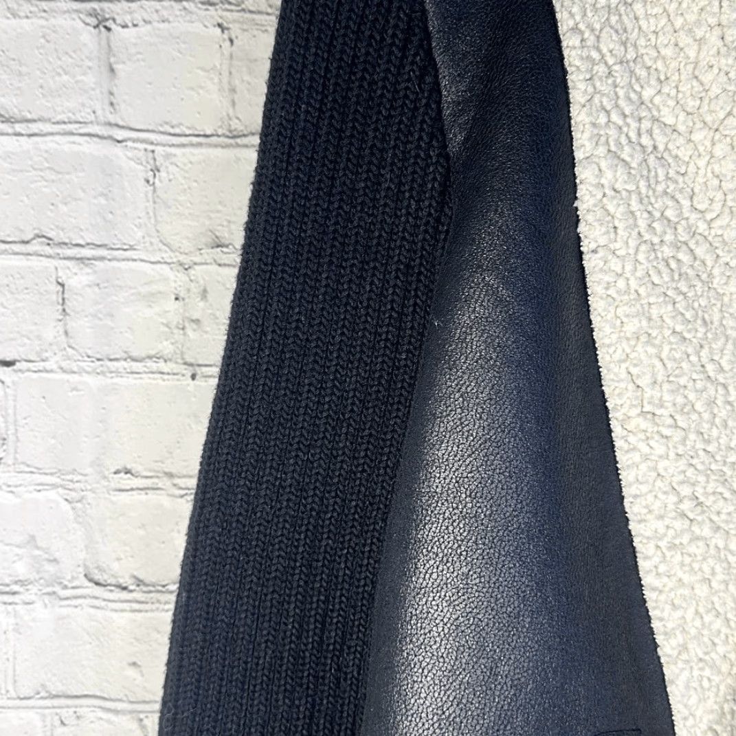 Sam Edelman Sam Edelman Women's Black Faux Leather Sherpa Lined Wrap Coat Jacket Medium Size M / US 6-8 / IT 42-44 - 3 Thumbnail