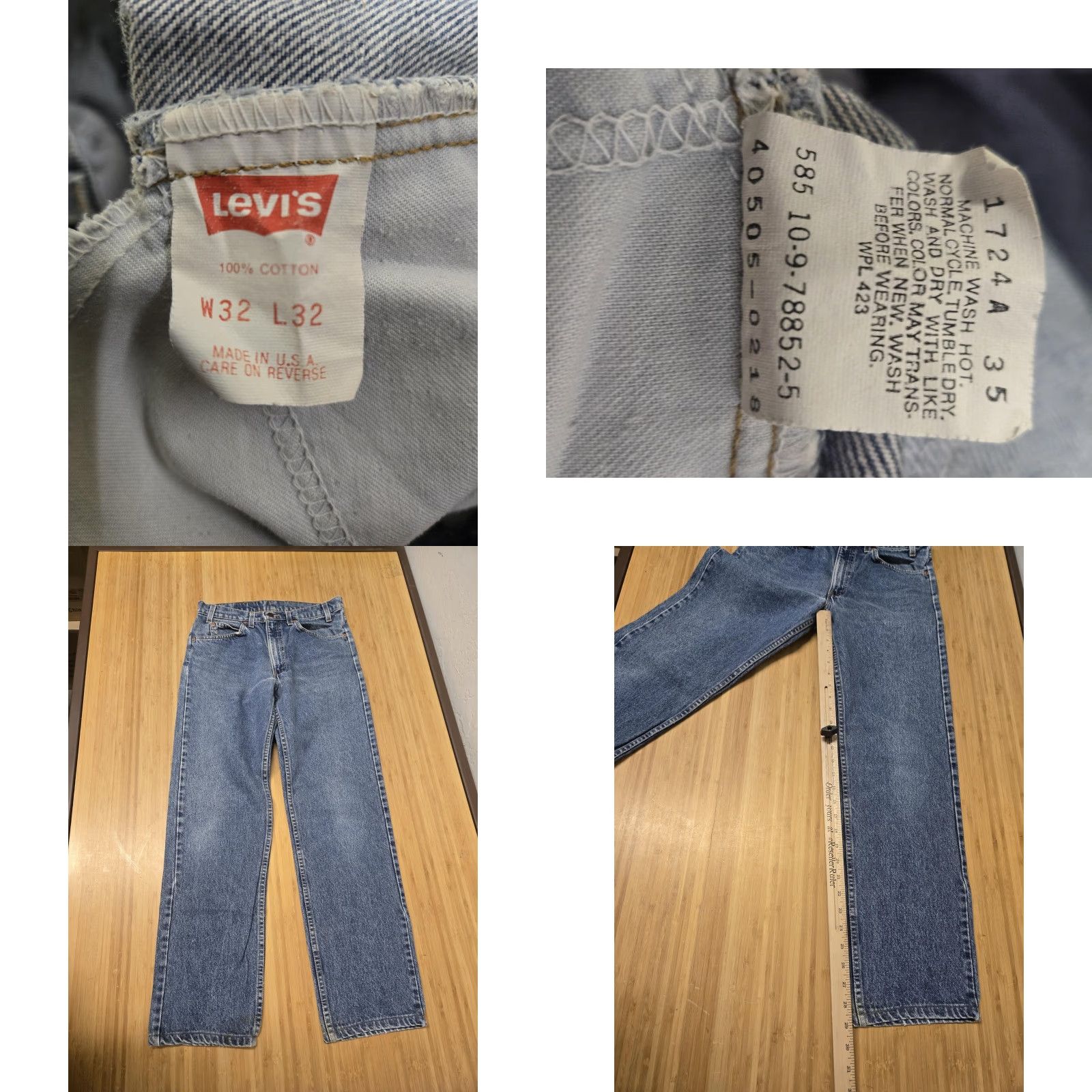 Levi's VINTAGE Levi's 505 Jeans Mens 32x32 Blue Denim Straight Leg Made USA 90s Size US 32 / EU 48 - 8 Thumbnail