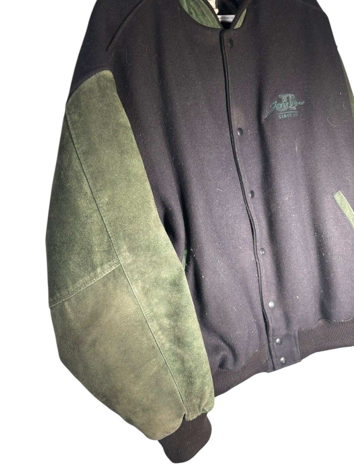 Vintage 90s John Deere Leather Bomber Jacket Size US XL / EU 56 / 4 - 2 Thumbnail