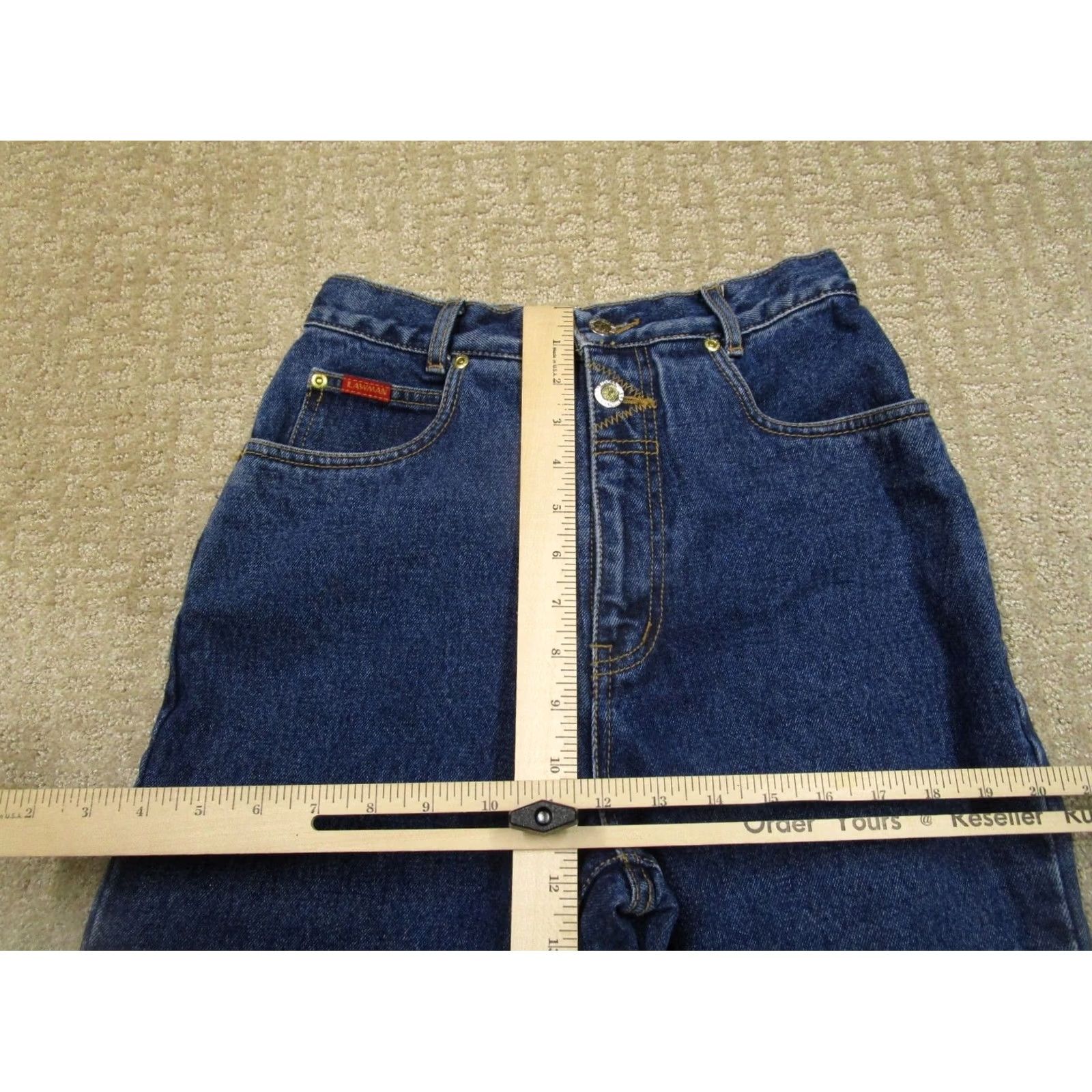 Vintage VINTAGE Lawman Jeans Women 4 Blue Bareback High Rise Riding Denim Dark Wash 90s Cowboy Logo Retro Southwestern Women Jeans Size 27" / US 4 / IT 40 - 6 Thumbnail