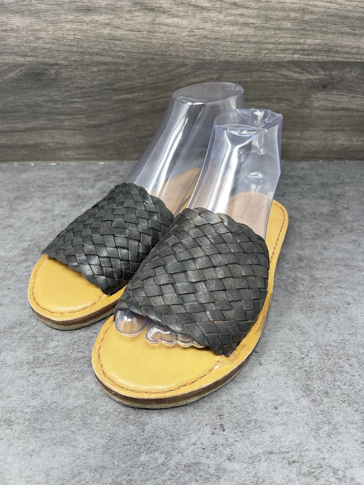 Other Mohinders Woven Sandals Womens Size 9 Black Leather Tan Size US 9 / IT 39 - 2 Thumbnail