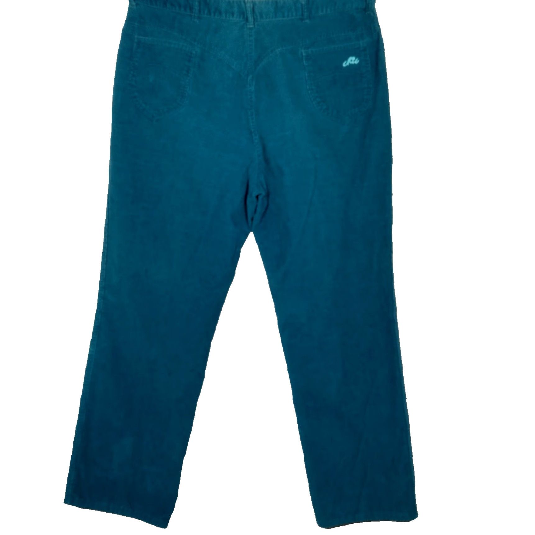 Vintage VINTAGE CHIC by HIS Corduroy Pants Women 40x31 Teal Blue Corduroys Pants Retro Vintage Straight Women 40 31 Size 27" / US 4 / IT 40 - 2 Thumbnail