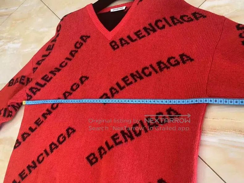 Balenciaga Balenciaga Red Full Letter Knitwear Size XS / US 0-2 / IT 36-38 - 5 Thumbnail