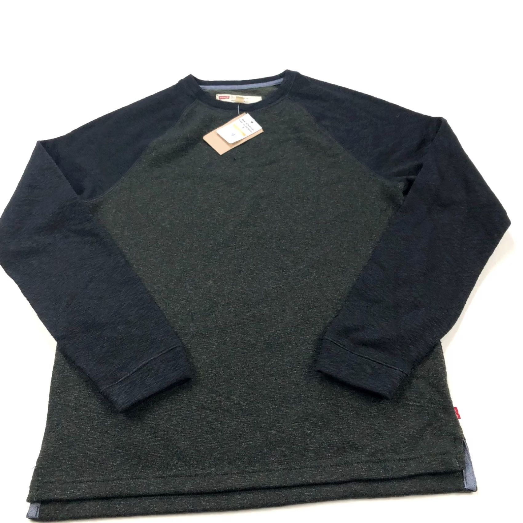 Levi's Levi's Small NEW Mens Pullover Crew Sweatshirt Sweater Green Black Polyester Rayon Knit Casual Shirt Womens Size US S / EU 44-46 / 1 - 2 Thumbnail
