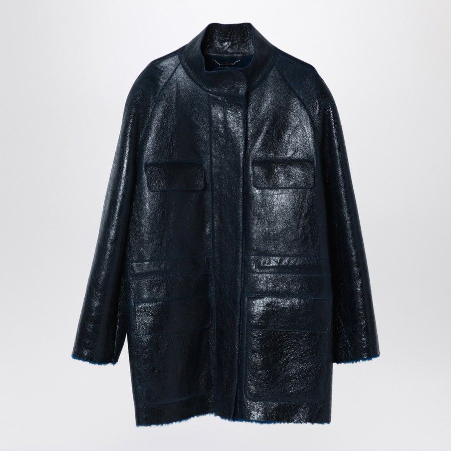 Fendi o1d2blof0824 Sheepskin Jacket in Dark Blue Size XS / US 0-2 / IT 36-38 - 1 Thumbnail