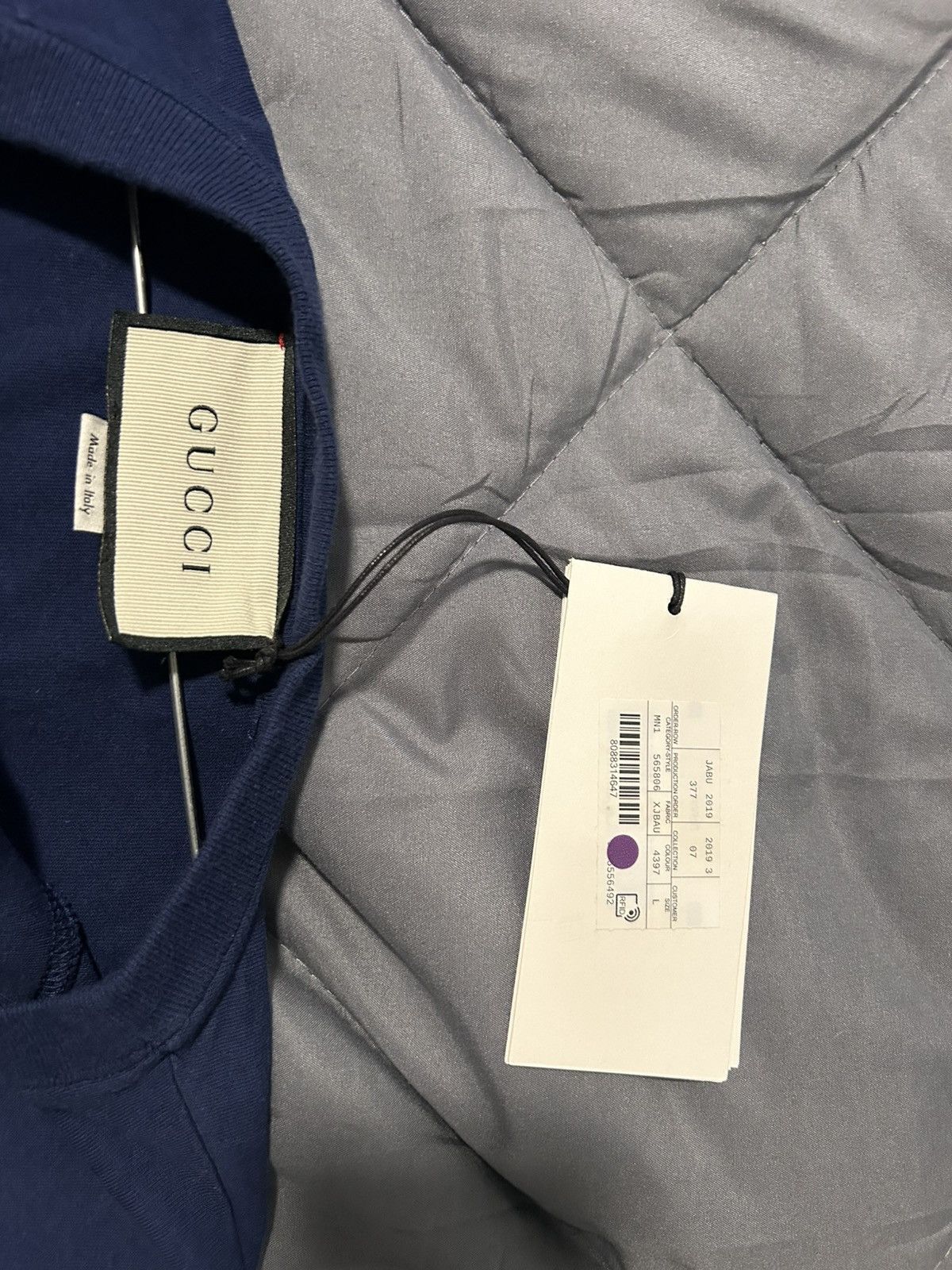 Gucci Gucci Men's Dark Blue Cotton GR GG T-Shirt Size US L / EU 52-54 / 3 - 3 Thumbnail