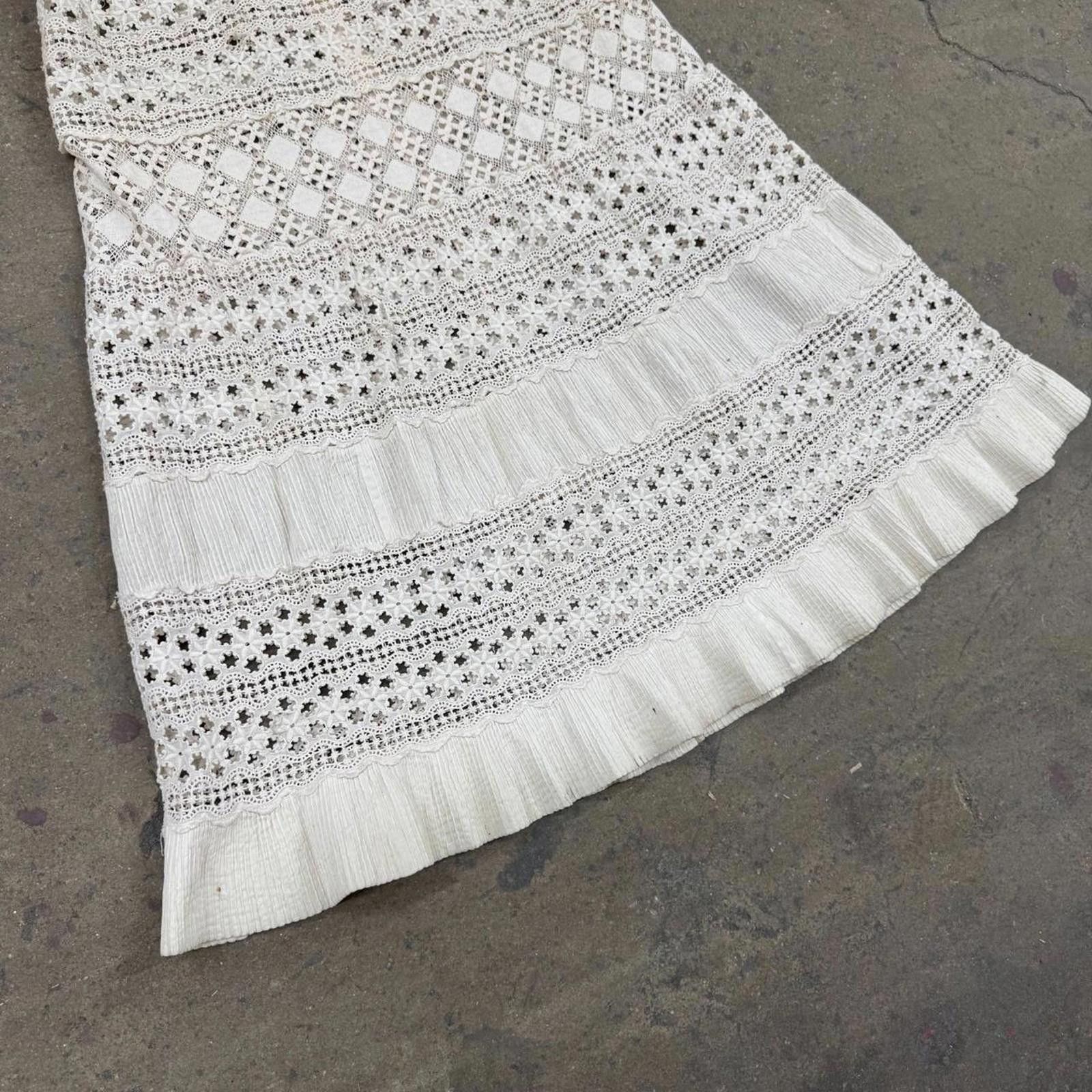 Other Antique Edwardian Lace Dress White Cotton Bridal Size S / US 4 / IT 40 - 6 Thumbnail