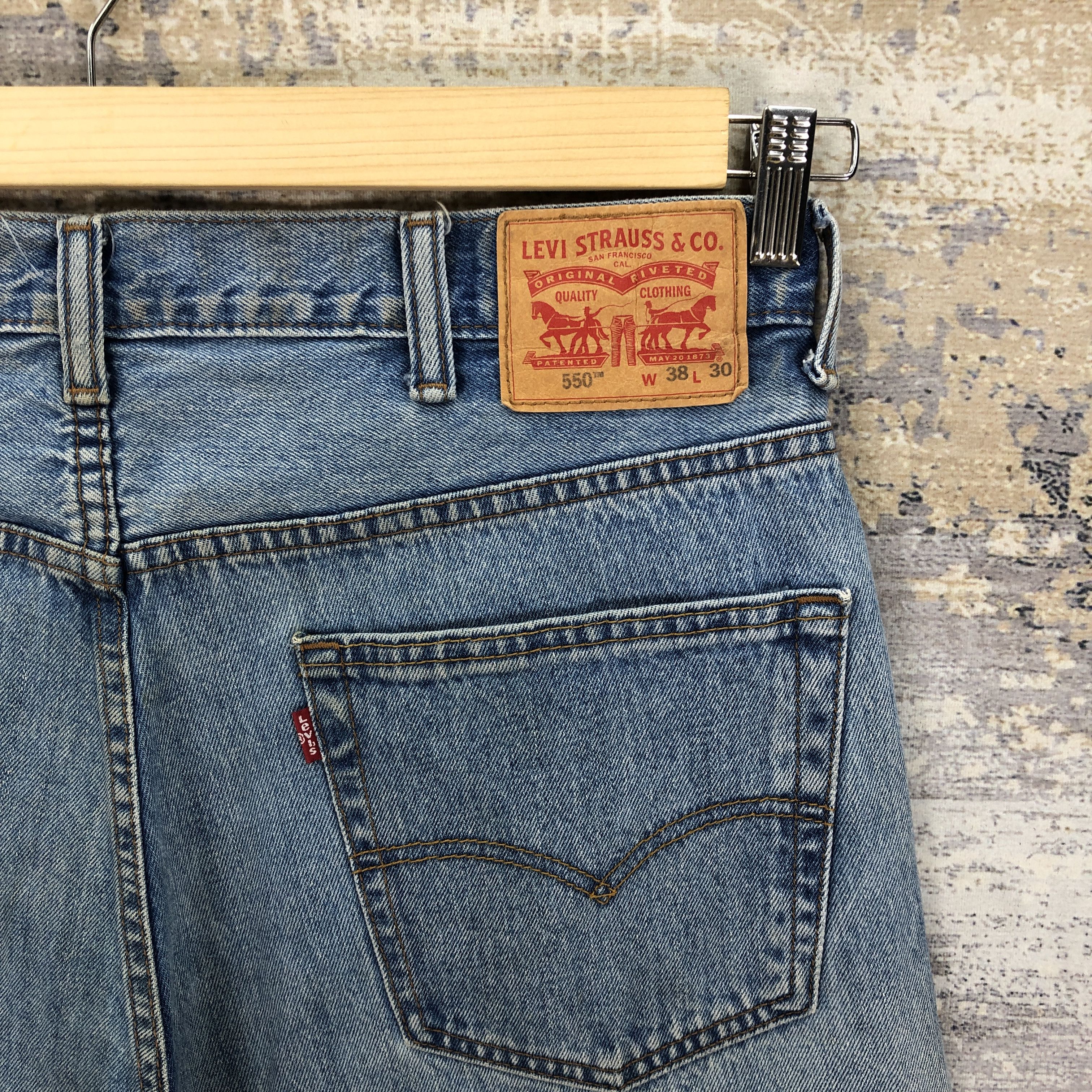 Levi's × Vintage Vintage Levis 550 Light Wash Denim Dirty Levi's Faded Jeans Size US 36 / EU 52 - 5 Thumbnail