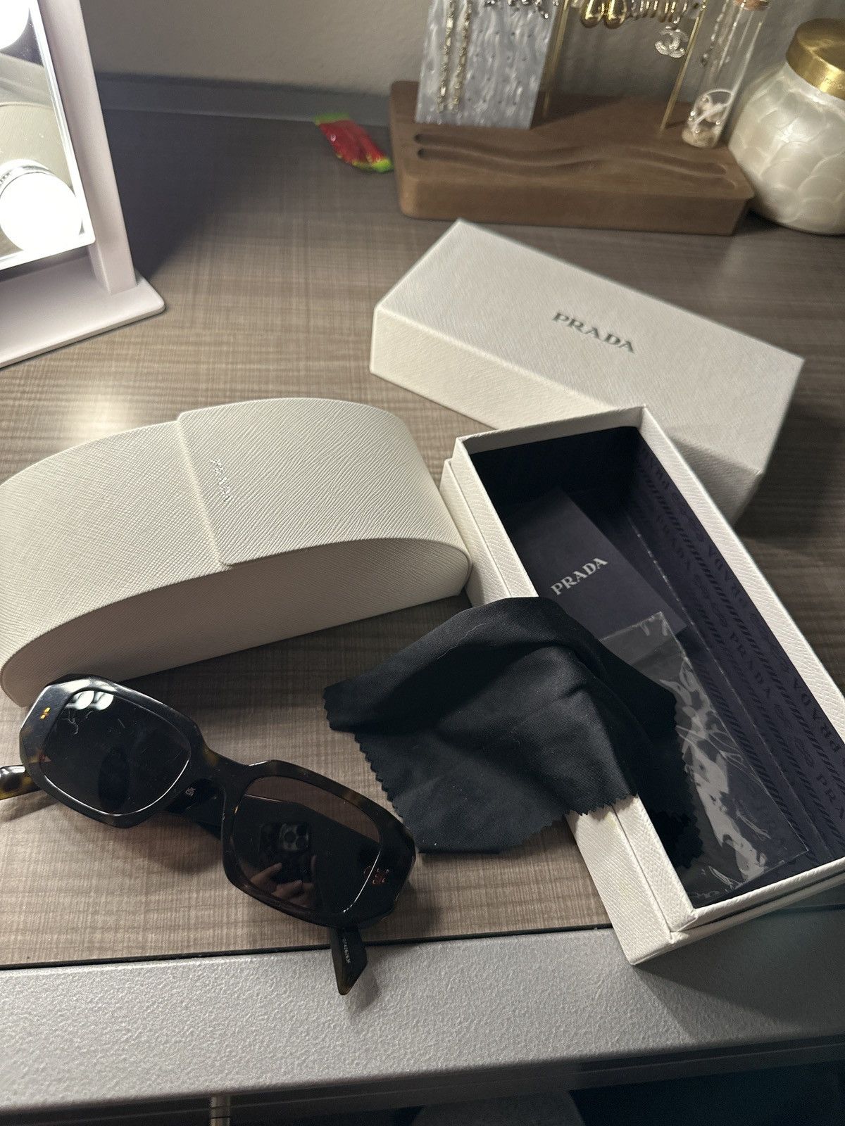 Prada PRADA Women's PR 17WS Rectangle Sunglasses Size ONE SIZE - 3 Thumbnail