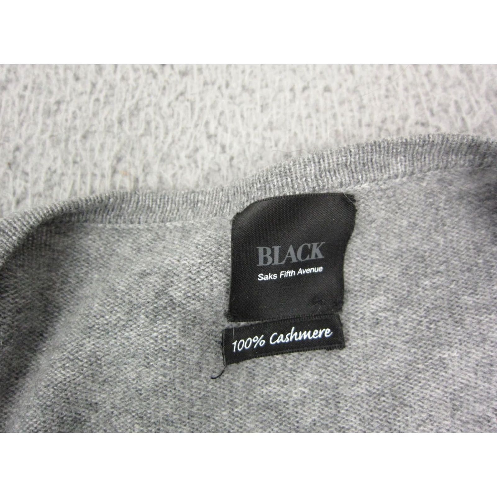 Saks Fifth Avenue Saks Fifth Avenue Cardigan Womens Large Gray 100% Cashmere Sweater Open Size L / US 10 / IT 46 - 3 Thumbnail